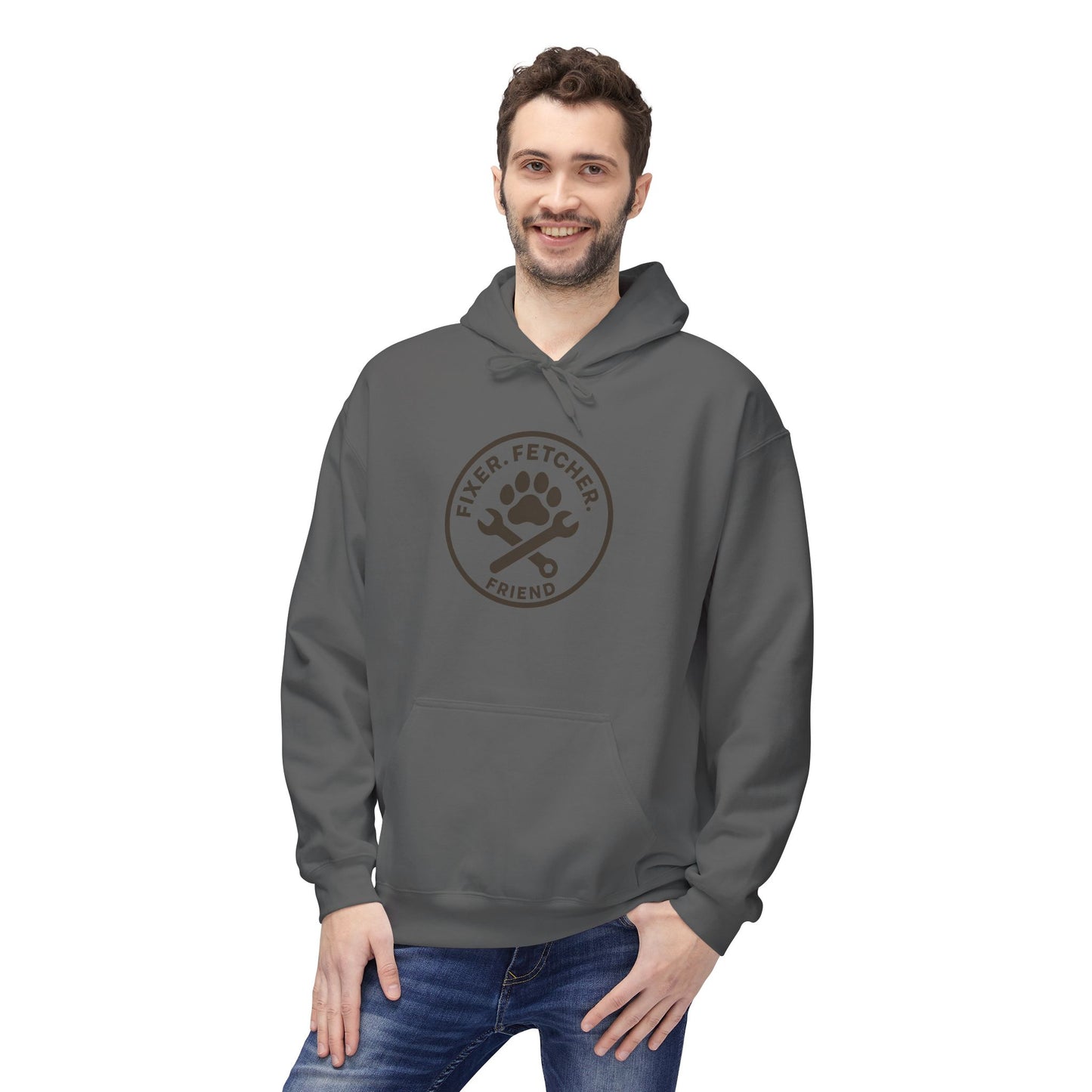 Dog Dad Fleece Hoodie, Unisex Softstyle Hooded Sweatshirt, Perfect Gift for Dog Lovers, Comfortable and Stylish