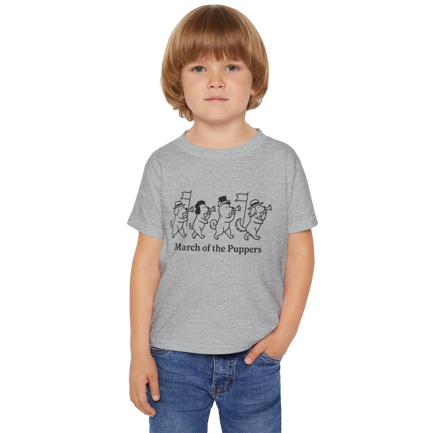 March of the Puppers Toddler T-Shirt, Cute Kids Tee, Animal Parade Shirt, Fun Birthday Gift, Playful Outfit for Toddlers