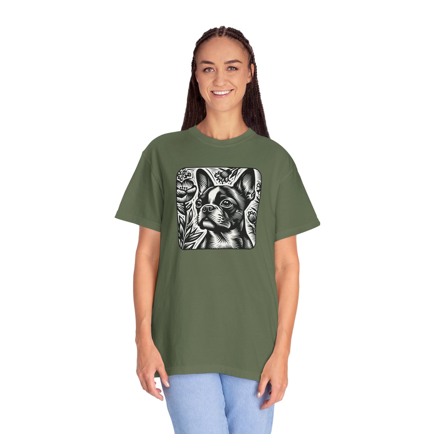 Vintage French Bulldog T-Shirt - Unisex Garment-Dyed Tee
