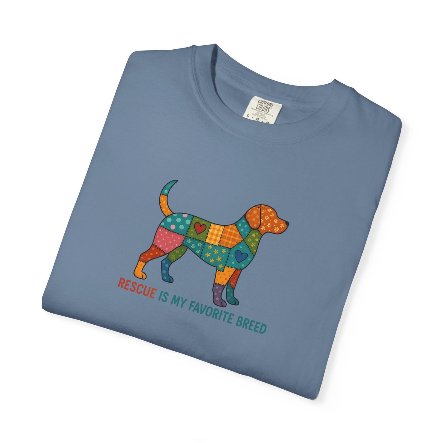 Colorful Dog Rescue T-Shirt, Gift for Dog Lovers, Adoption Awareness Tee, Casual Wear for Animal Lovers, Eco-Friendly Fashion
