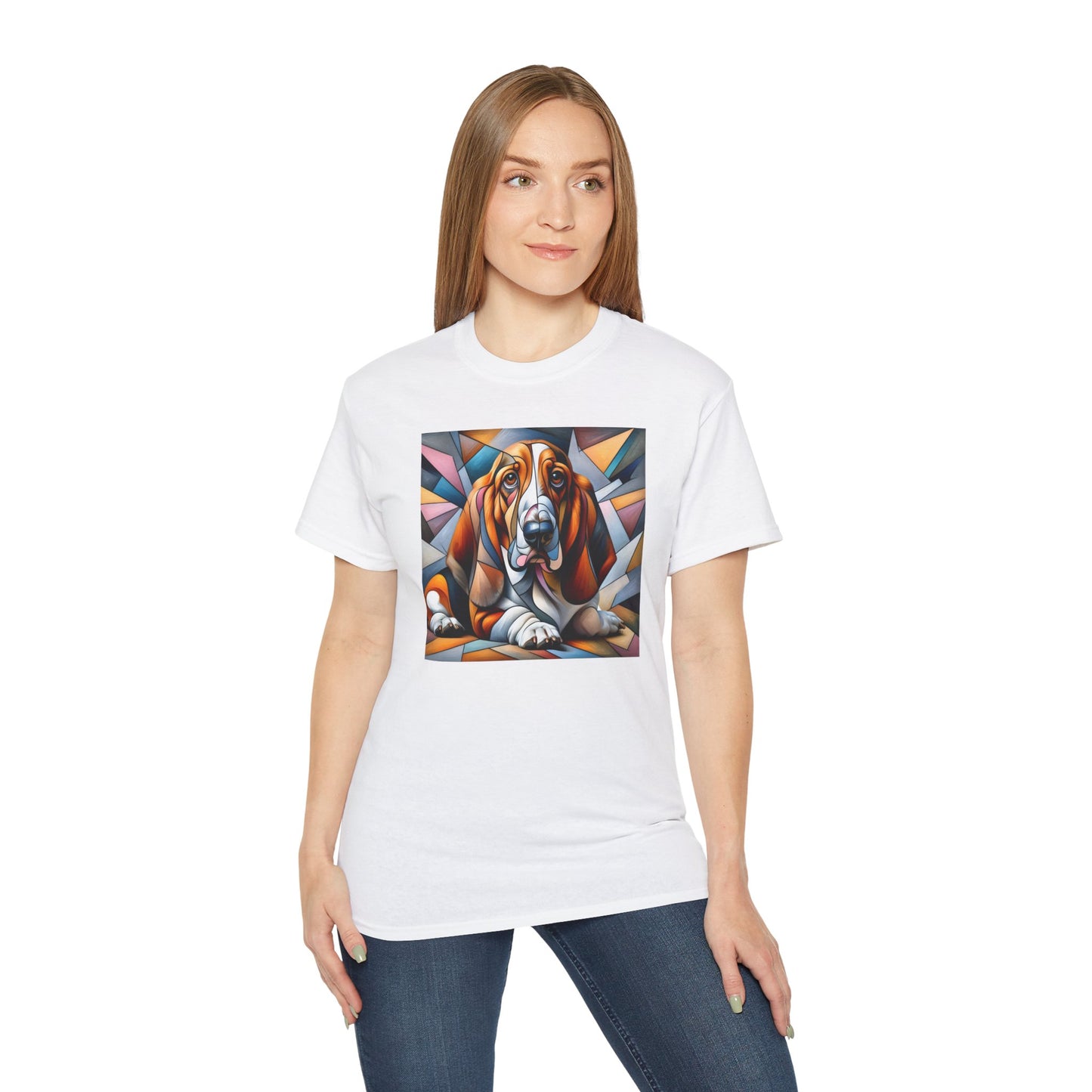 “Melancholy Muse – Petcasso Basset Hound Tee” - Perfect Gift for Dog Lovers