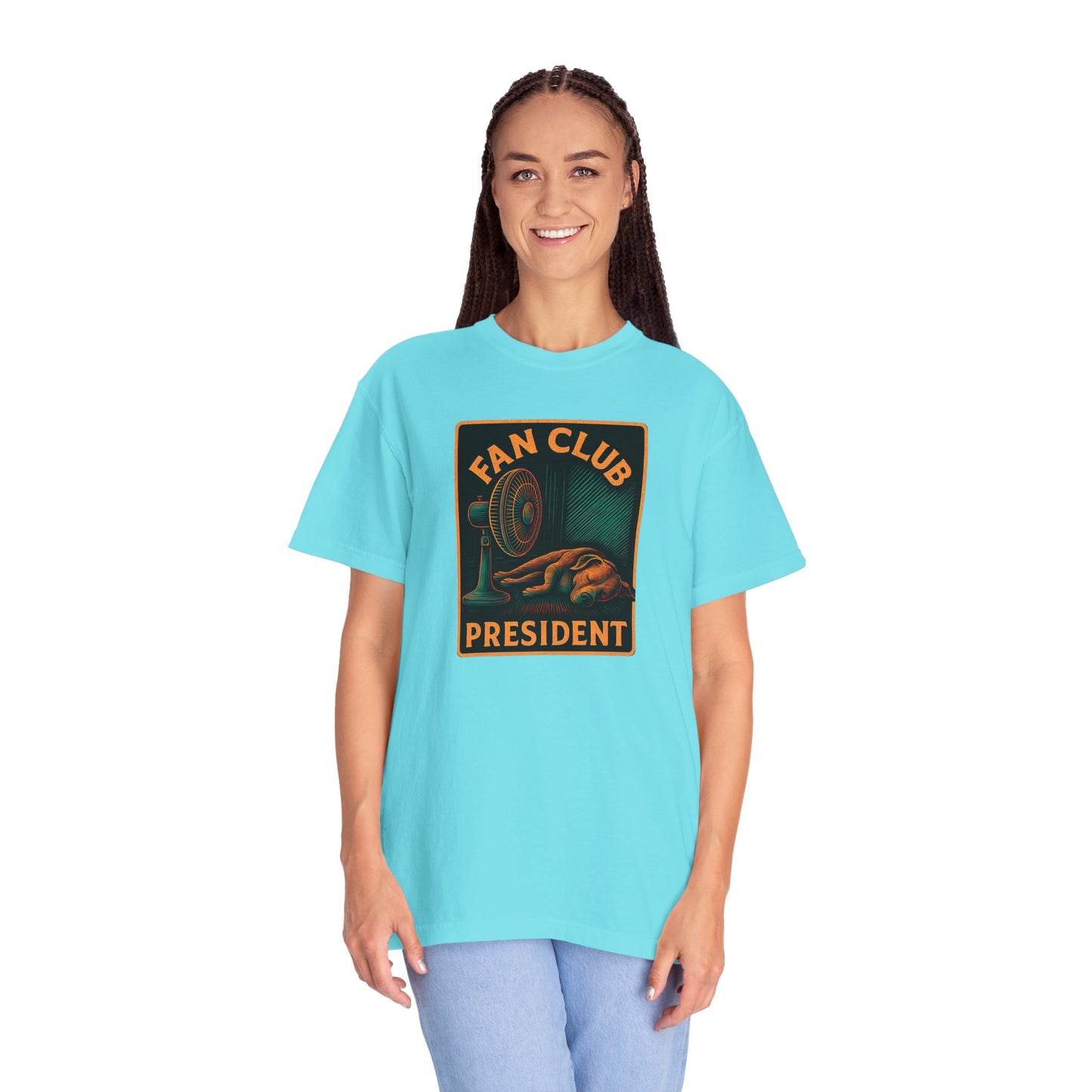 Fan Club President Unisex T-shirt, Garment-Dyed Tee, Unique Gift, Club Member Apparel, Casual Wear, Fan Merchandise