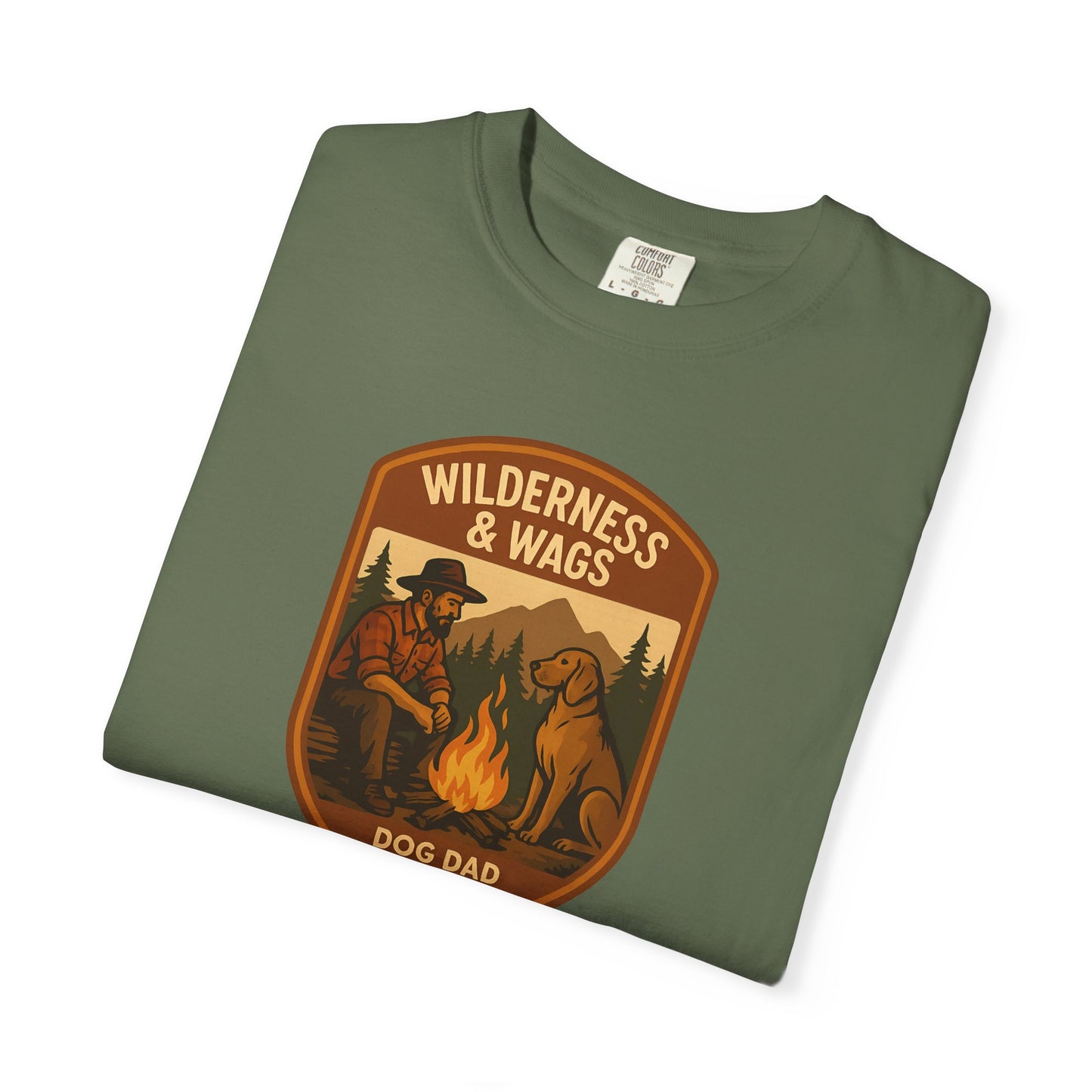 Wilderness & Wags Dog Dad Unisex T-Shirt, Dog Lover Gift, Camping Tee, Father’s Day Apparel, Nature-Inspired Shirt