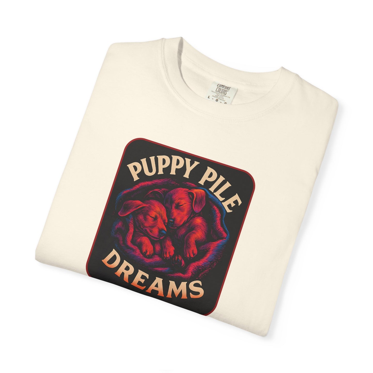 Puppy Pile Dreams T-Shirt, Unisex Tee, Dog Lover Gift, Casual Wear, Comfortable Cotton Shirt, Fun Animal Graphic Tee