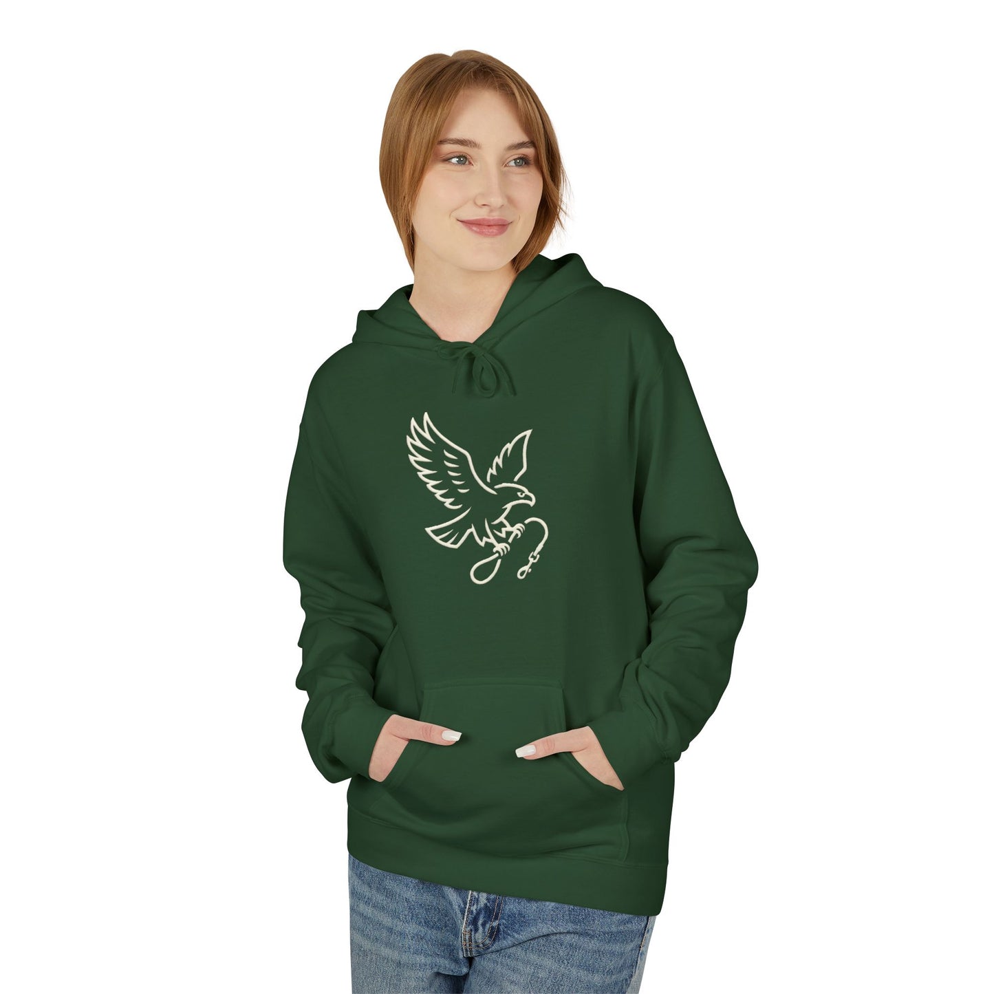 Stylish Unisex Fleece Hoodie with Unique Bird Design, Cozy Pullover, Casual Wear, Gift for Nature Lovers, Perfect for Fall