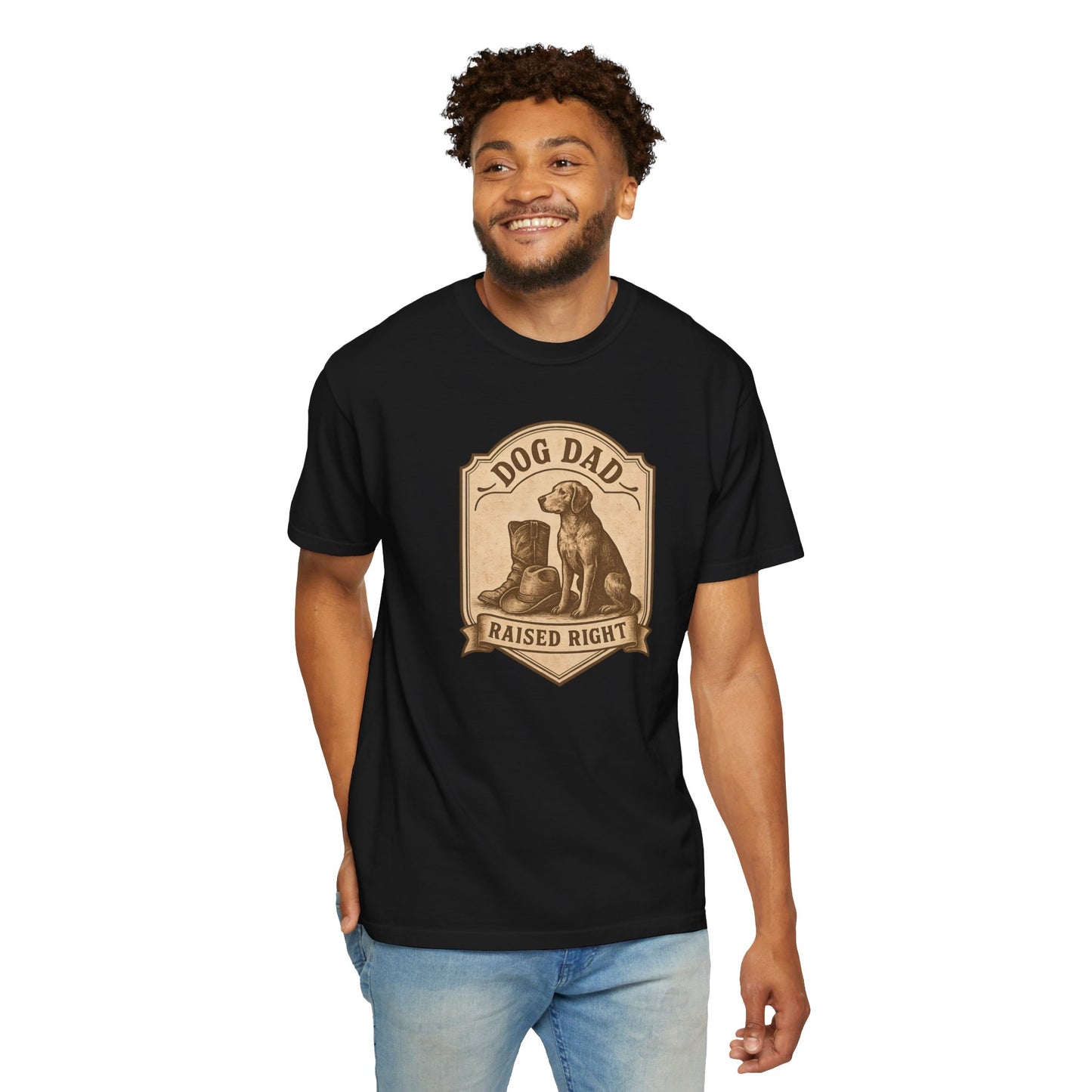 Dog Dad Raised Right T-Shirt, Gift for Dog Lovers, Cute Pet Apparel, Funny Dog Dad Tee, Unisex Casual Wear