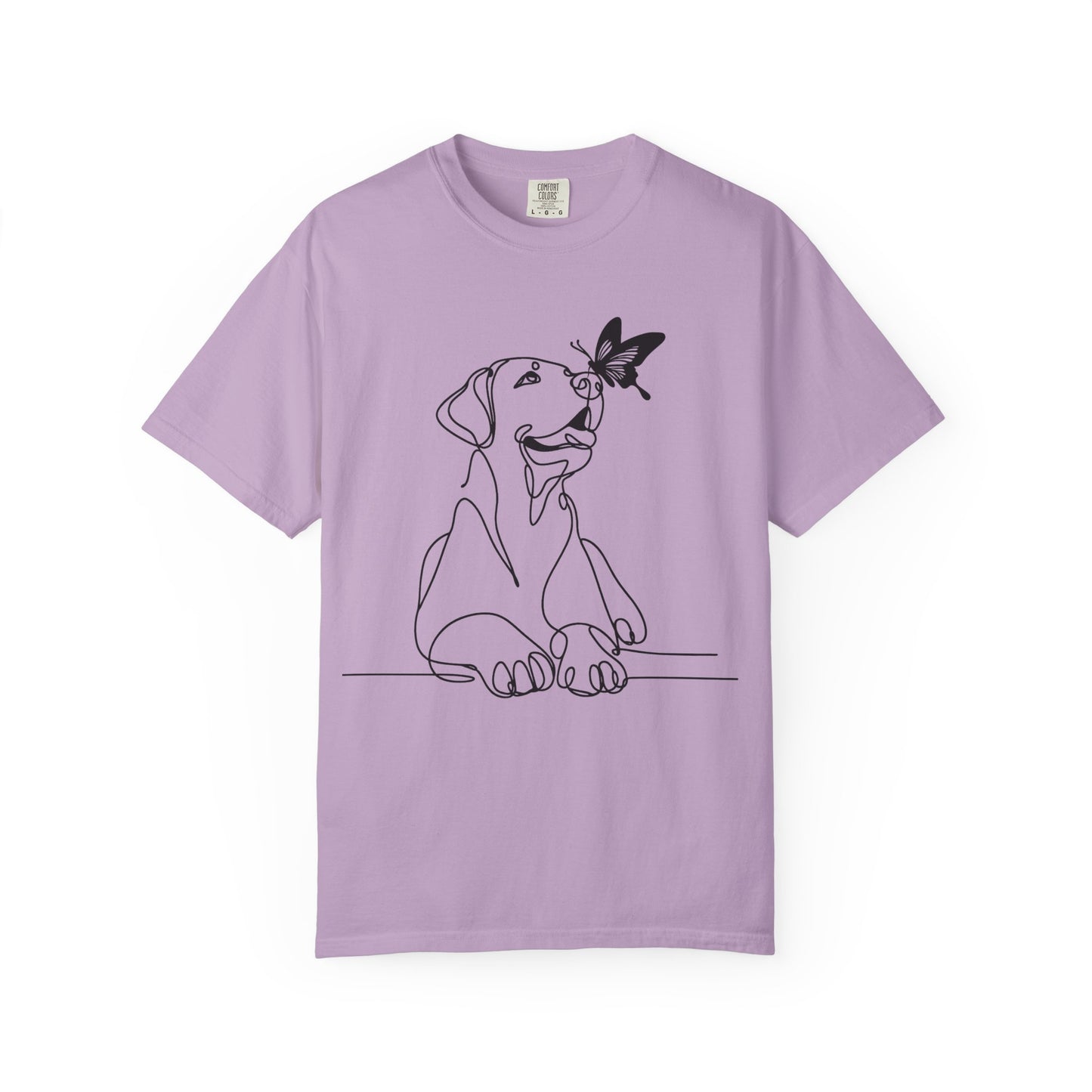 Adorable Dog and Butterfly T-Shirt, Cute Pet Tee, Dog Lover Gift, Casual Wear, Animal Lover Apparel, Birthday Gift for Dog Owners