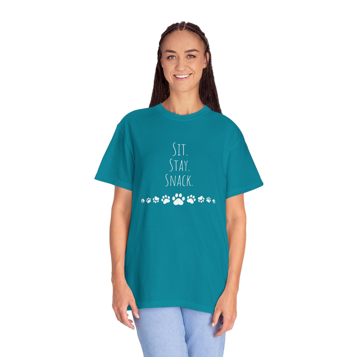 Unisex Pet Lover T-shirt - "Sit. Stay. Snack."