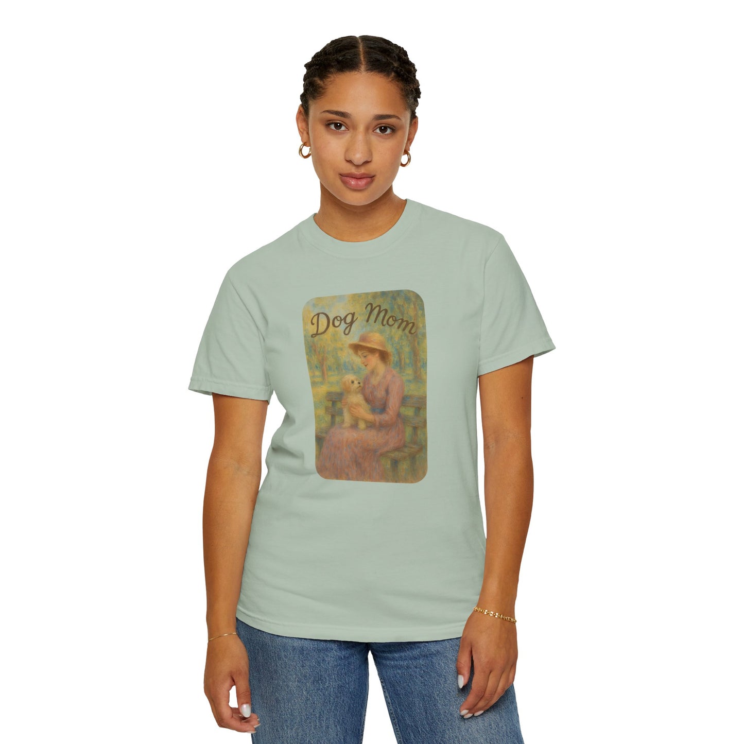 Dog Mom Garment-Dyed T-Shirt - Perfect Gift for Pet Lovers, Casual Wear, Dog Owners, Mother's Day, Dog-Themed Apparel