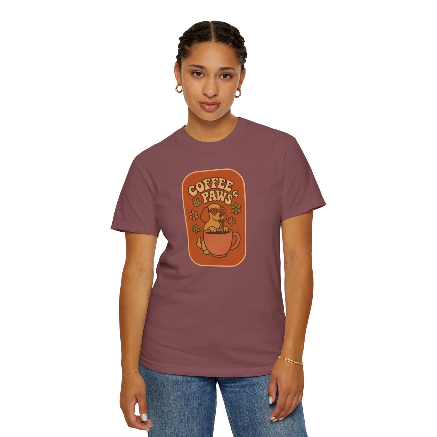 Coffee Paws Unisex T-shirt - Perfect for Dog Lovers, Casual Wear, Gift for Pet Owners, Cozy Vibe, Every Day Wear