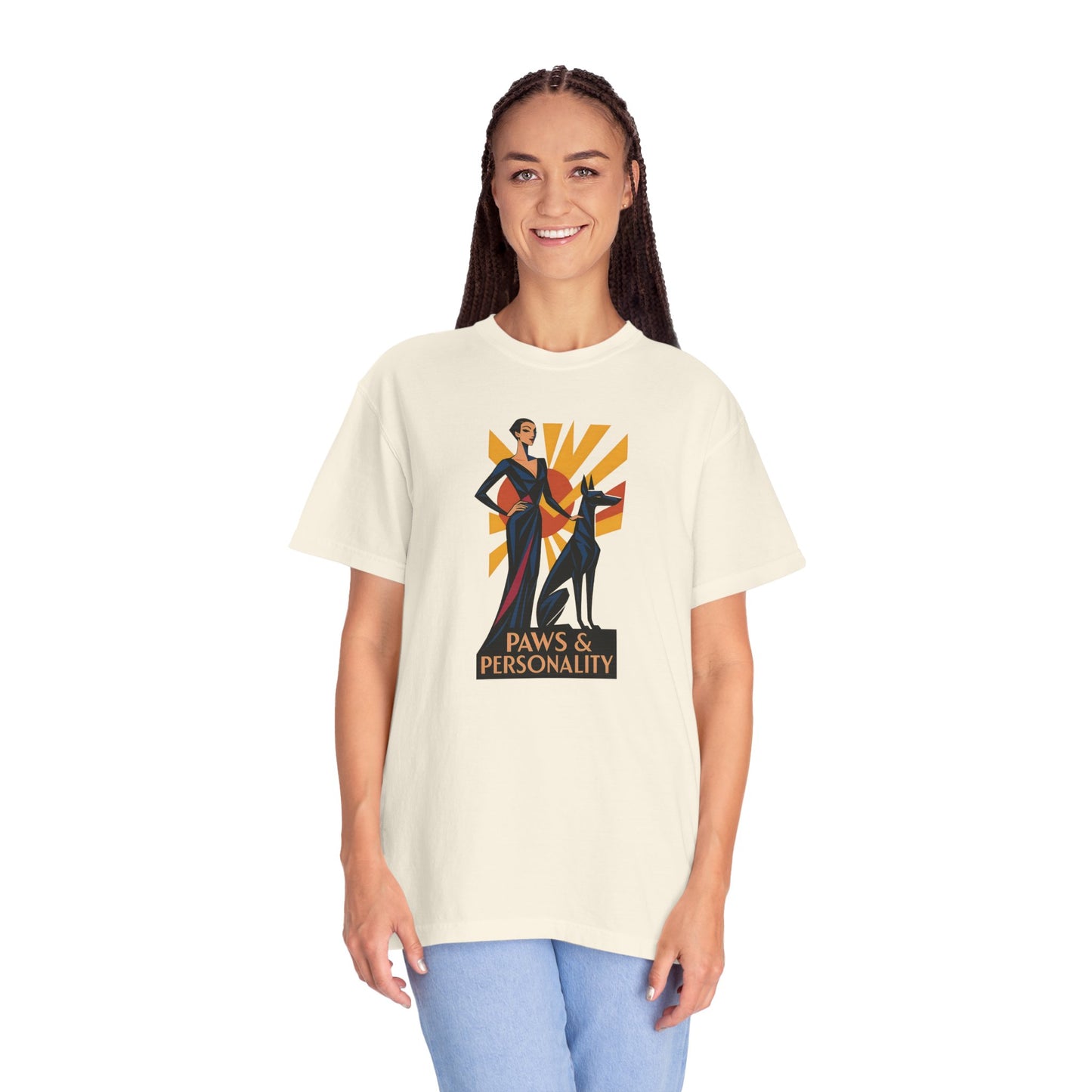 Trendy Cat Lover T-Shirt, Paws & Personality Graphic Tee, Gift for Cat Owners, Stylish Pet Apparel, Unique Cat Mom Shirt