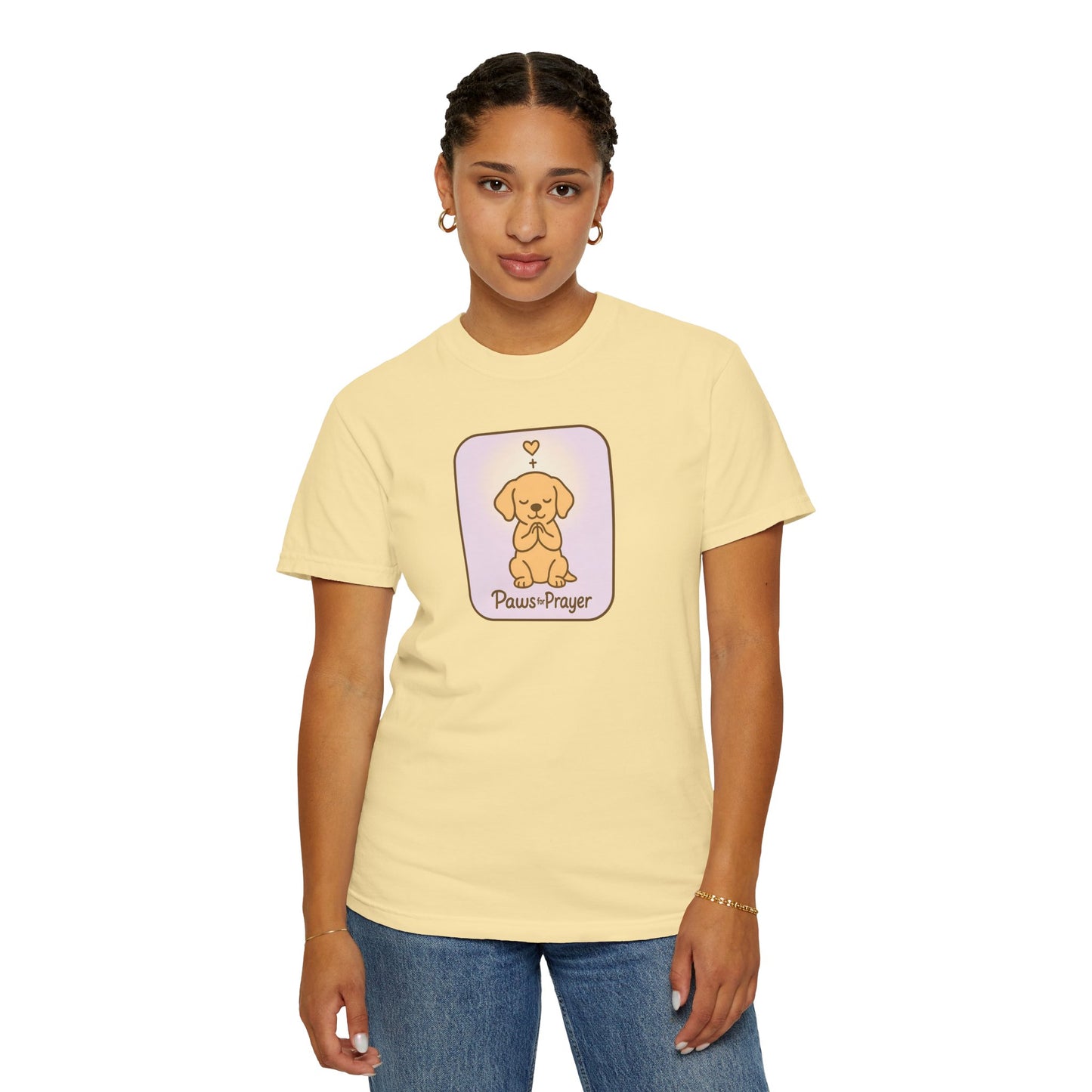 Prayerful Paws Unisex T-Shirt, Dog Lover Gift, Cute Pet Tee, Animal Prayer Shirt, Casual Animal Tees, Gift for Dog Owners