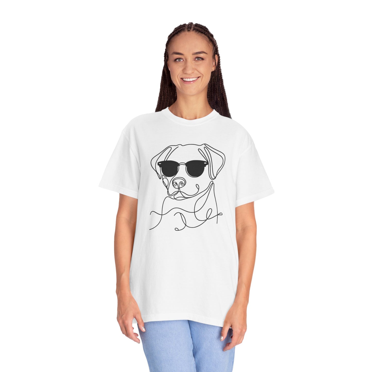 Cool Dog Line Art T-Shirt, Pet Lover Gift, Unisex Tee, Animal Lover Shirt, Casual Wear, Dog Mom Gift, Birthday Present, Dog Themed Apparel