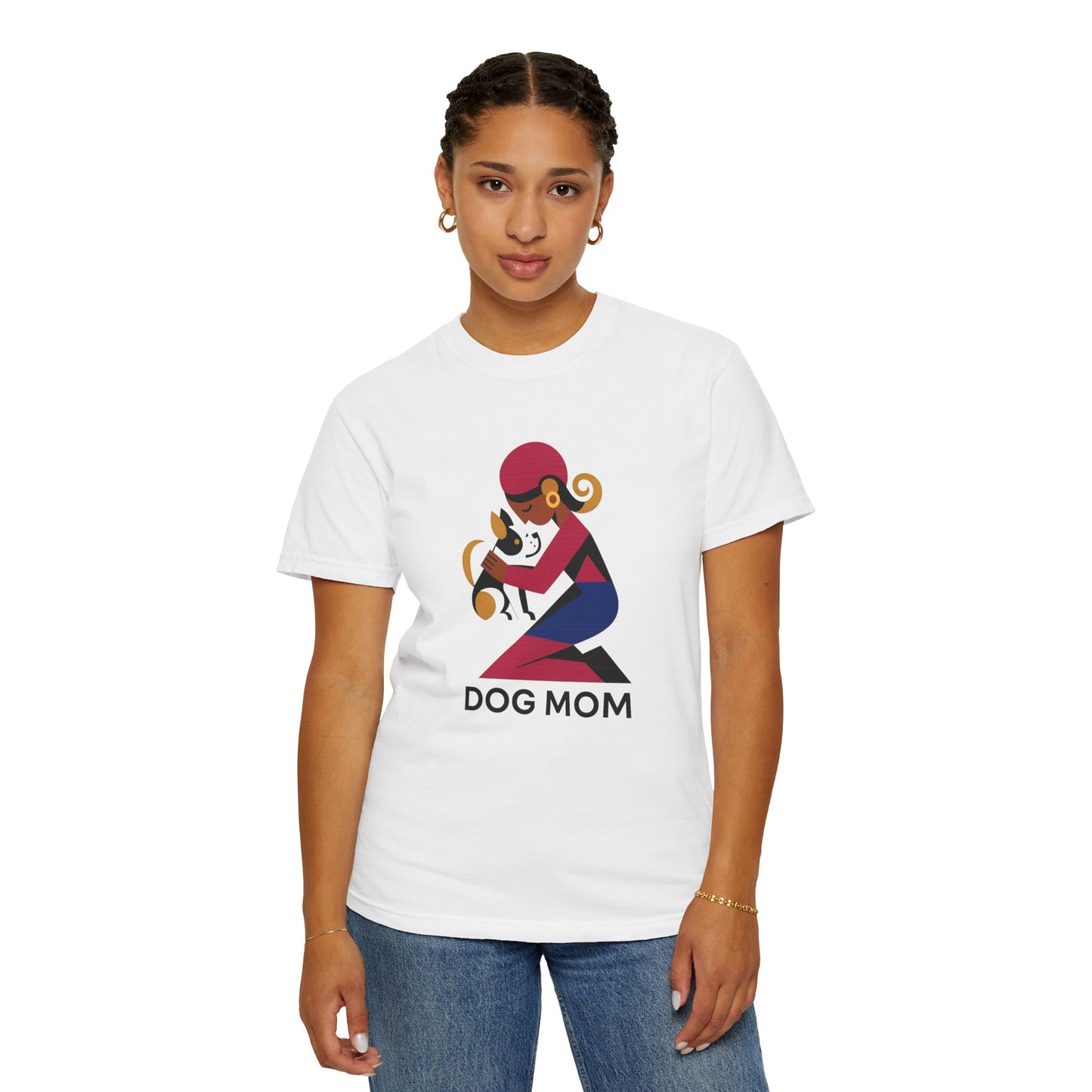 Dog Mom Garment-Dyed T-Shirt, Gift for Dog Lovers, Casual Wear, Pet Owner Apparel, Mother's Day Gift, Animal Lover Tee