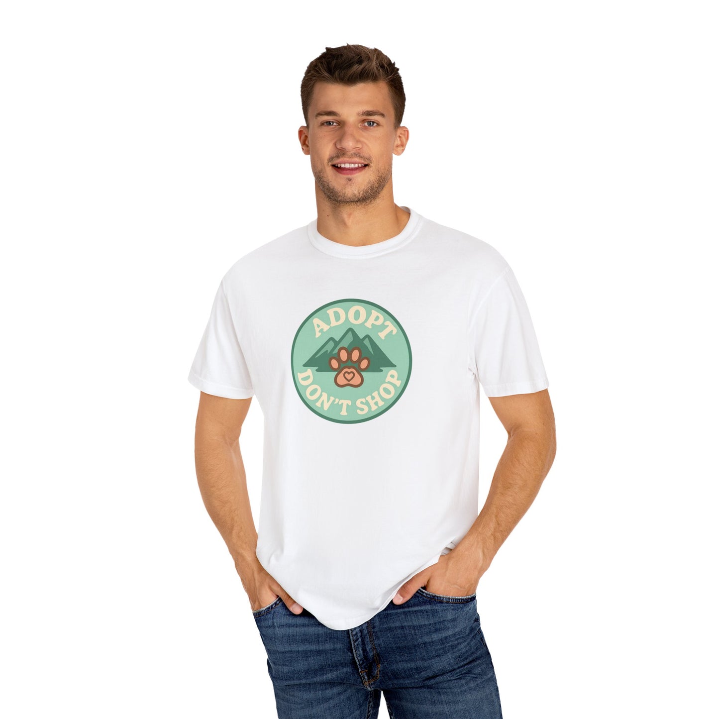 Adopt Don't Shop T-shirt, Unisex Tee, Animal Lover Gift, Pet Adoption Awareness, Casual Wear, Eco-Friendly Fashion, Dog Mom Shirt