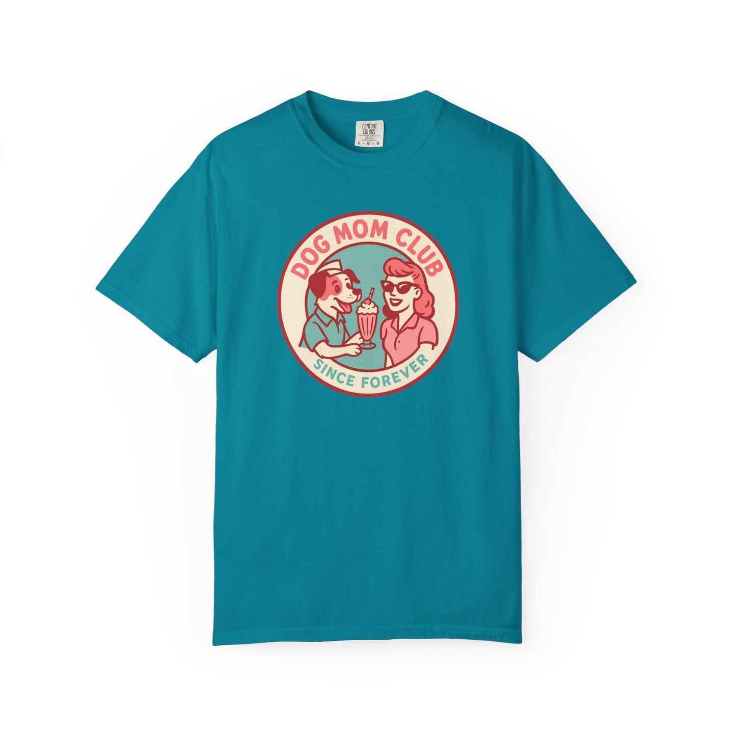Dog Mom Club Garment-Dyed Tee | Casual Women's T-Shirt | Pet Lover Gift | Dog Mom Apparel | Cute Animal Lover Shirt