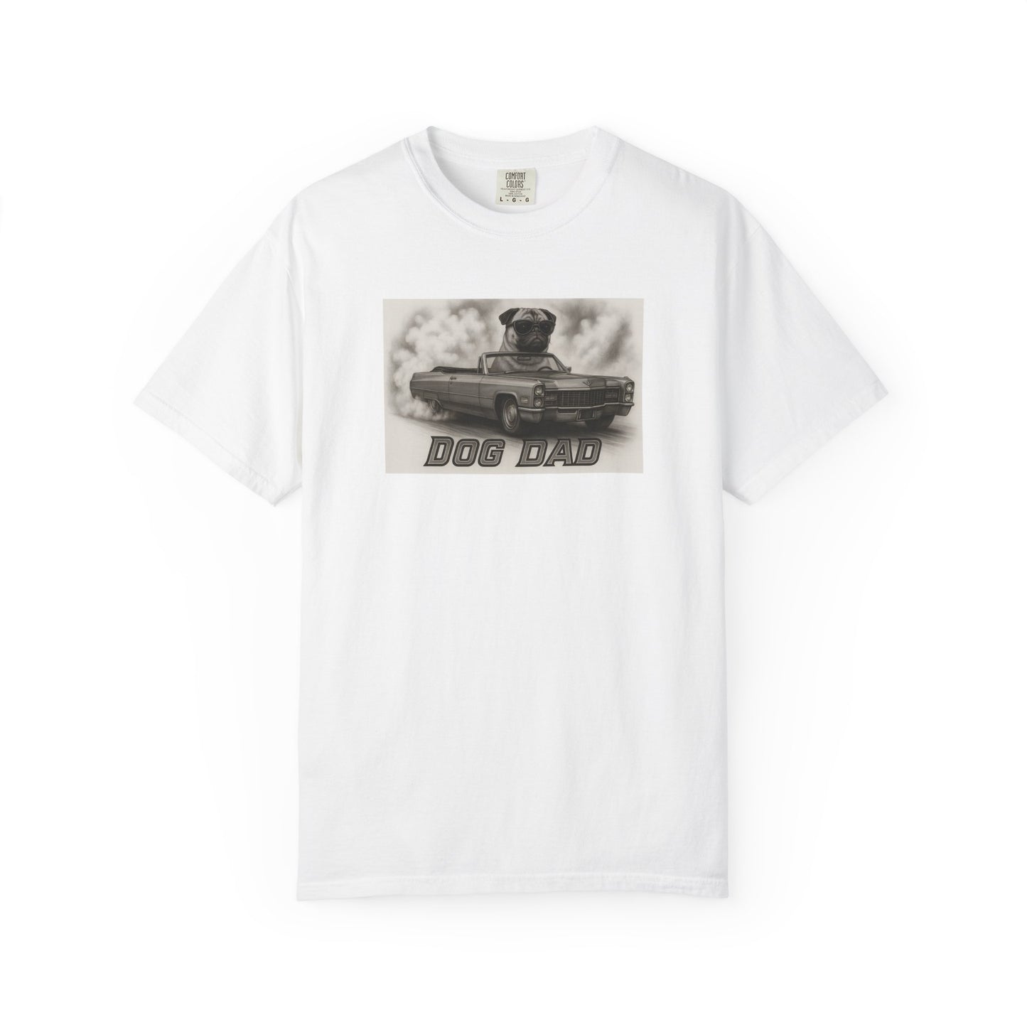 Dog Dad -Pug - Cool Dogs in Cool Cars T-Shirt Collection | Funny Dog Lover Apparel for Men