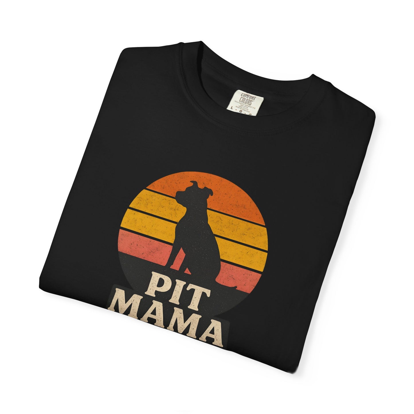 PIT MAMA Unisex Garment-Dyed T-Shirt, Dog Lover Gift, Pet Mom Apparel, Casual Tee, Perfect for Everyday Wear