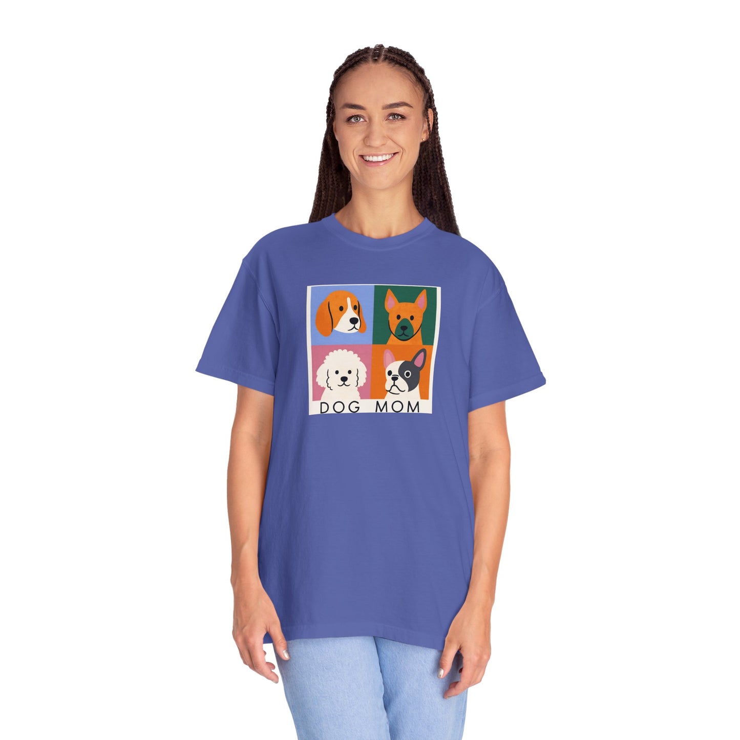 Dog Mom T-shirt - Unisex Garment-Dyed Tee for Dog Lovers