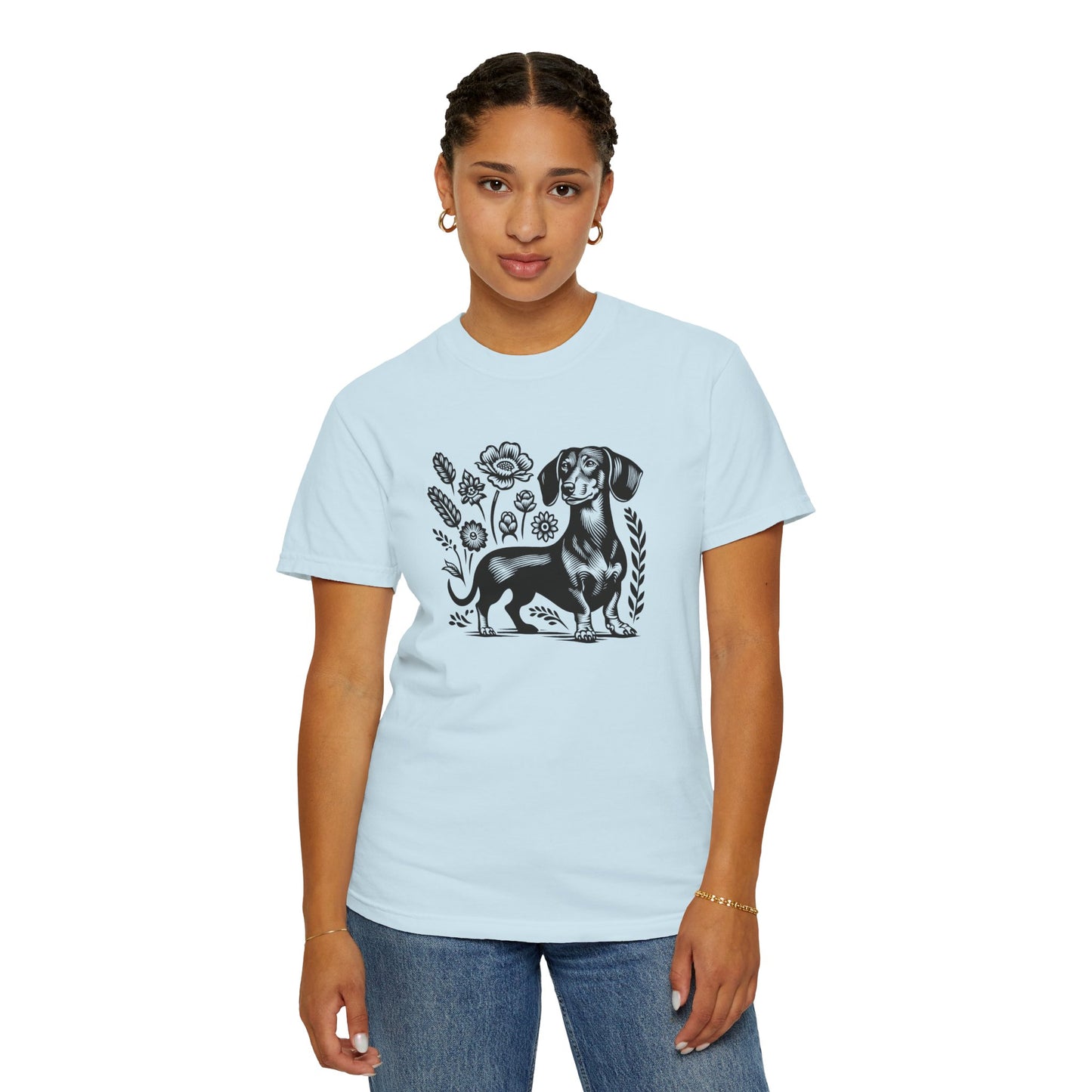 Floral Dachshund Unisex T-Shirt - Comfy Pet Lover Gift