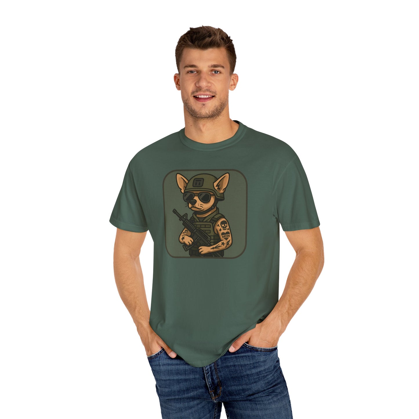 Funny Special Forces Chihuahua Unisex Garment-Dyed T-Shirt