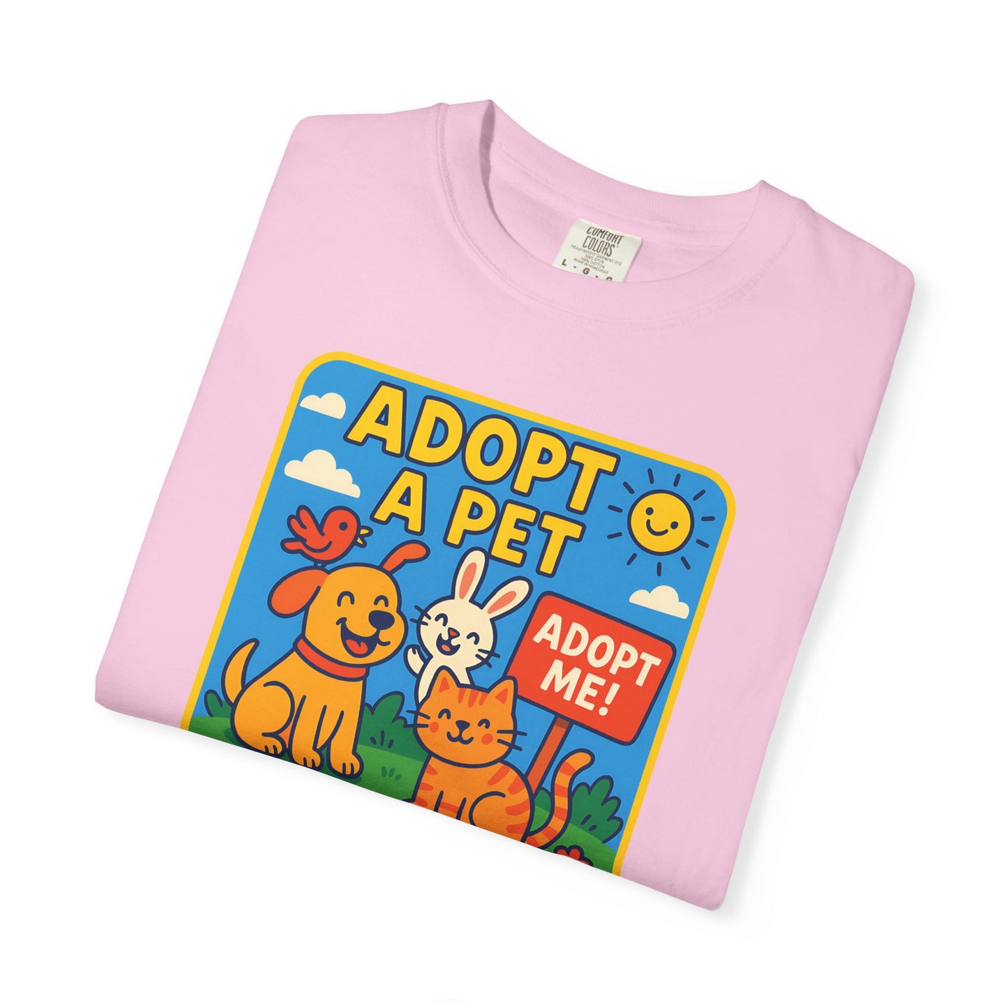 Adopt a Pet T-Shirt - Unisex Garment-Dyed Tee for Animal Lovers