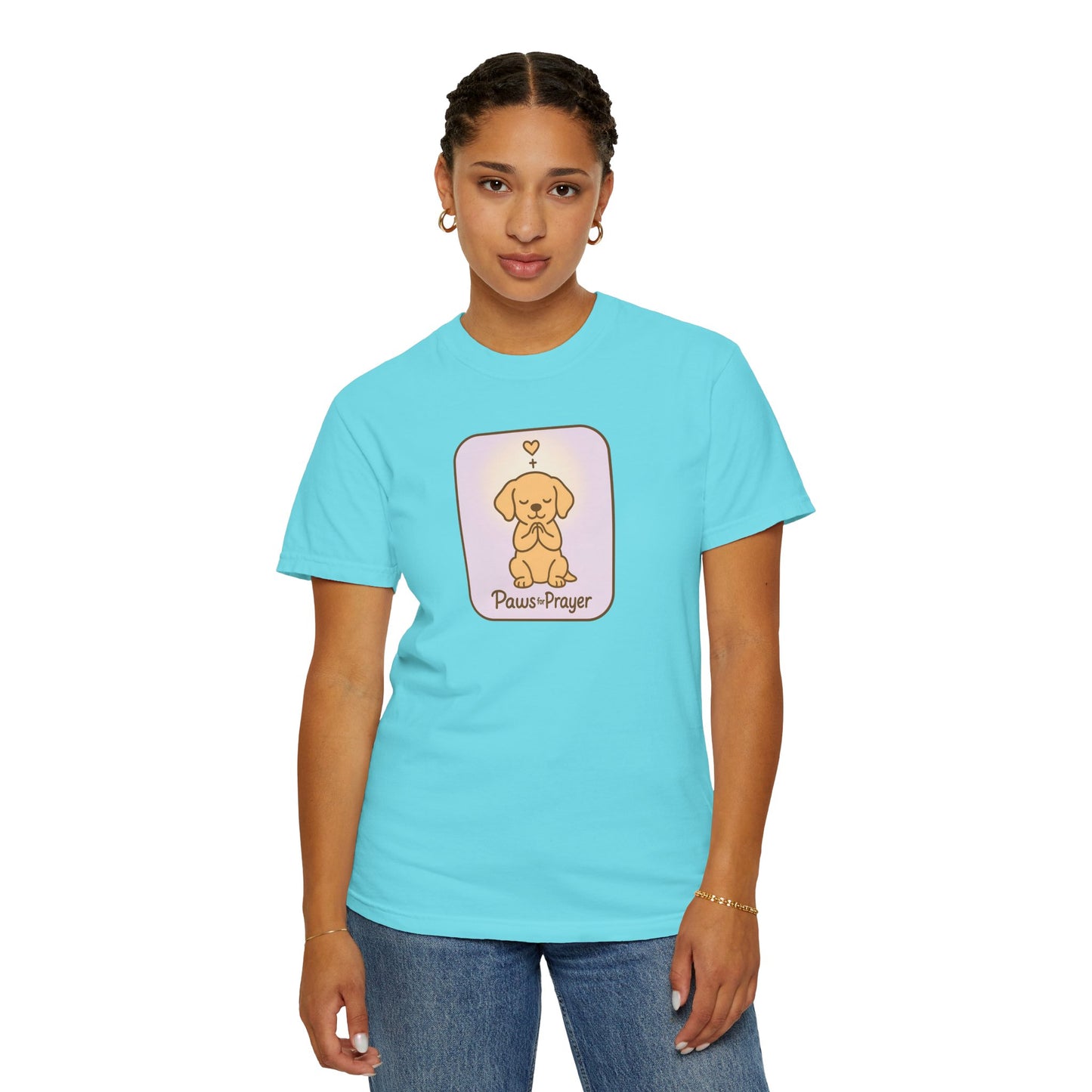 Prayerful Paws Unisex T-Shirt, Dog Lover Gift, Cute Pet Tee, Animal Prayer Shirt, Casual Animal Tees, Gift for Dog Owners