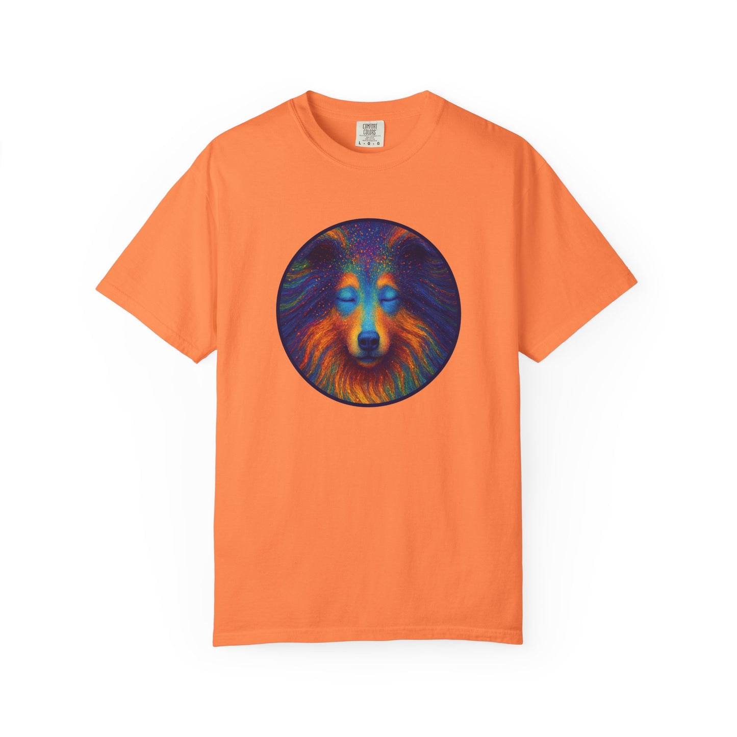 Vibrant Art T-Shirt, Psychedelic Collie Shirt, Unisex Tee, Unique Graphic Tee, Bohemian Style T-Shirt, Nature Lover Gift
