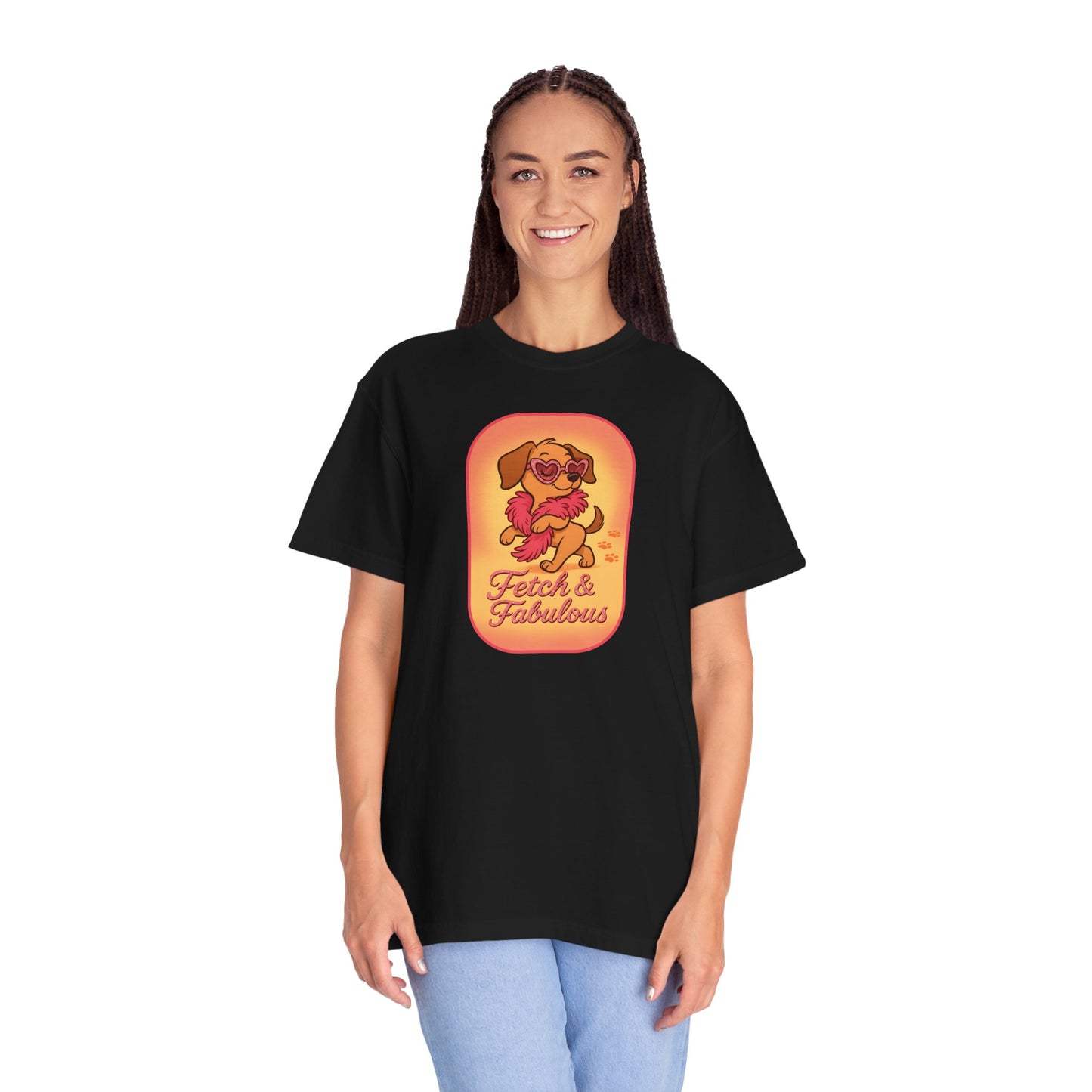 Fetch & Fabulous Dog Lover T-Shirt | Unisex Garment-Dyed Tee for Dog Owners, Pet Lovers, Birthday Gift, Casual Wear