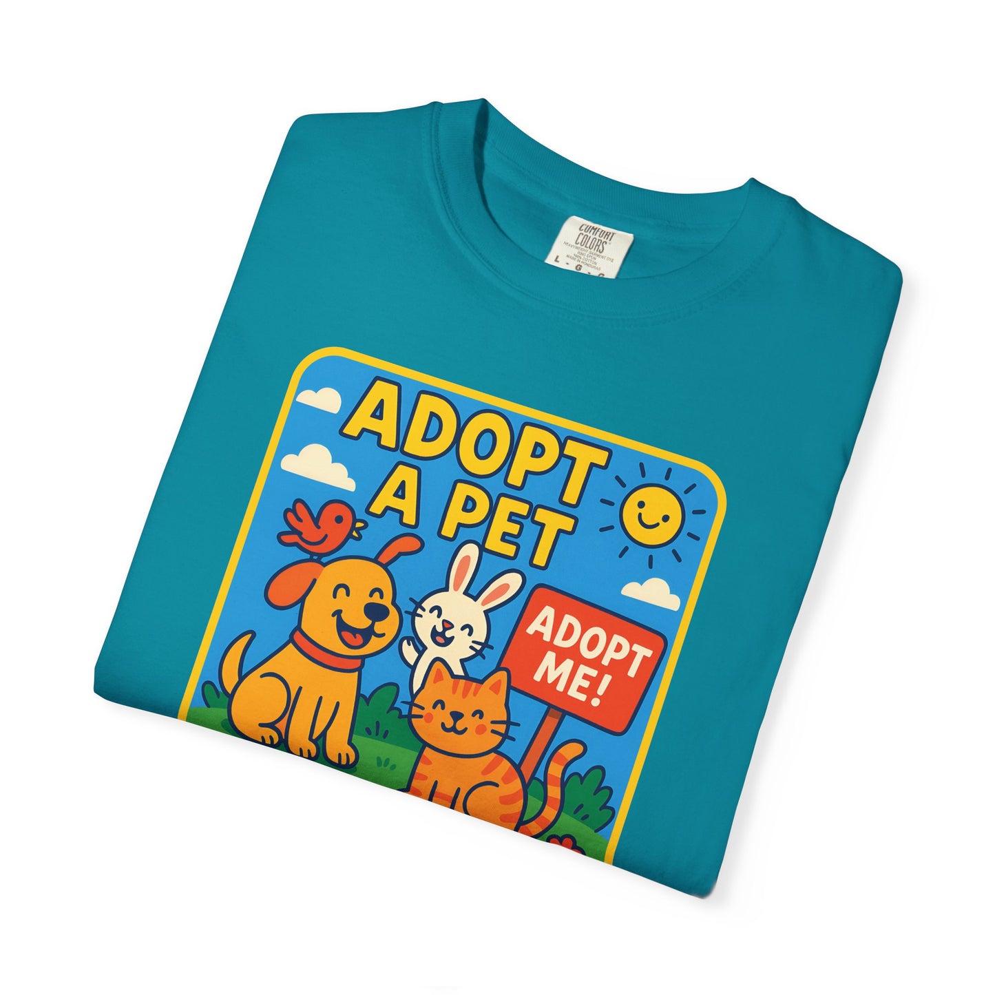 Adopt a Pet T-Shirt - Unisex Garment-Dyed Tee for Animal Lovers