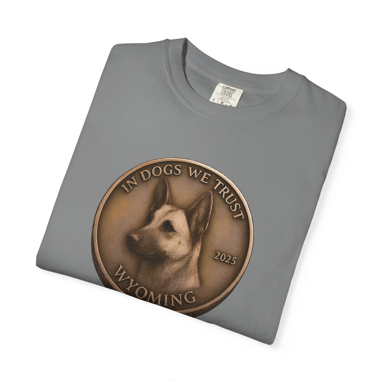 Wyoming State Coin T-Shirt Collection - Proud Dog Breed Illustrations