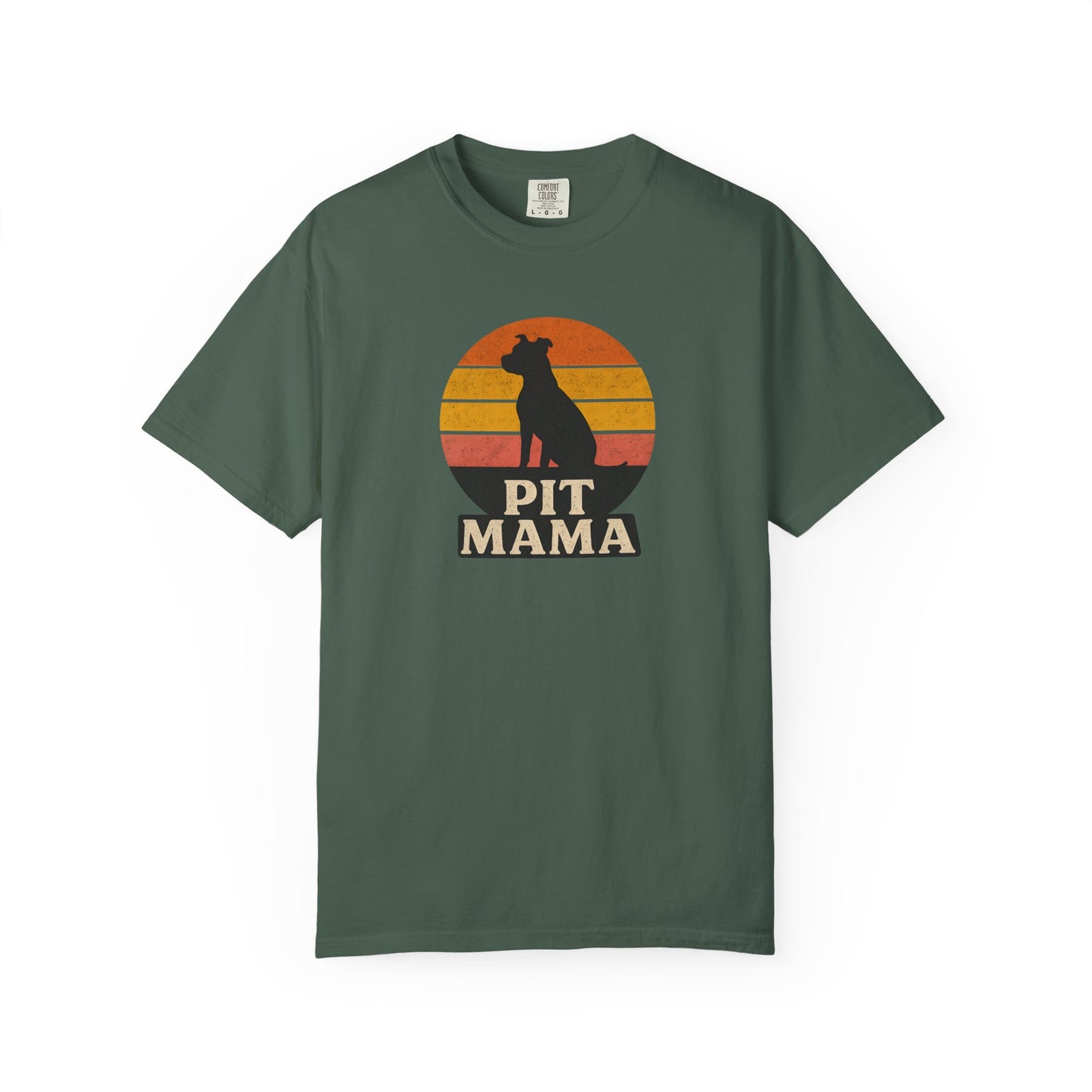 PIT MAMA Unisex Garment-Dyed T-Shirt, Dog Lover Gift, Pet Mom Apparel, Casual Tee, Perfect for Everyday Wear