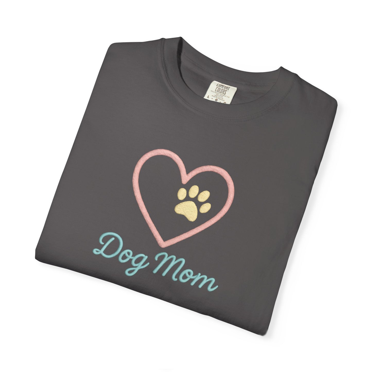 Dog Mom T-Shirt, Garment-Dyed Tee for Dog Owners, Perfect Gift for Pet Lovers, Casual Wear, Animal Lover Shirt