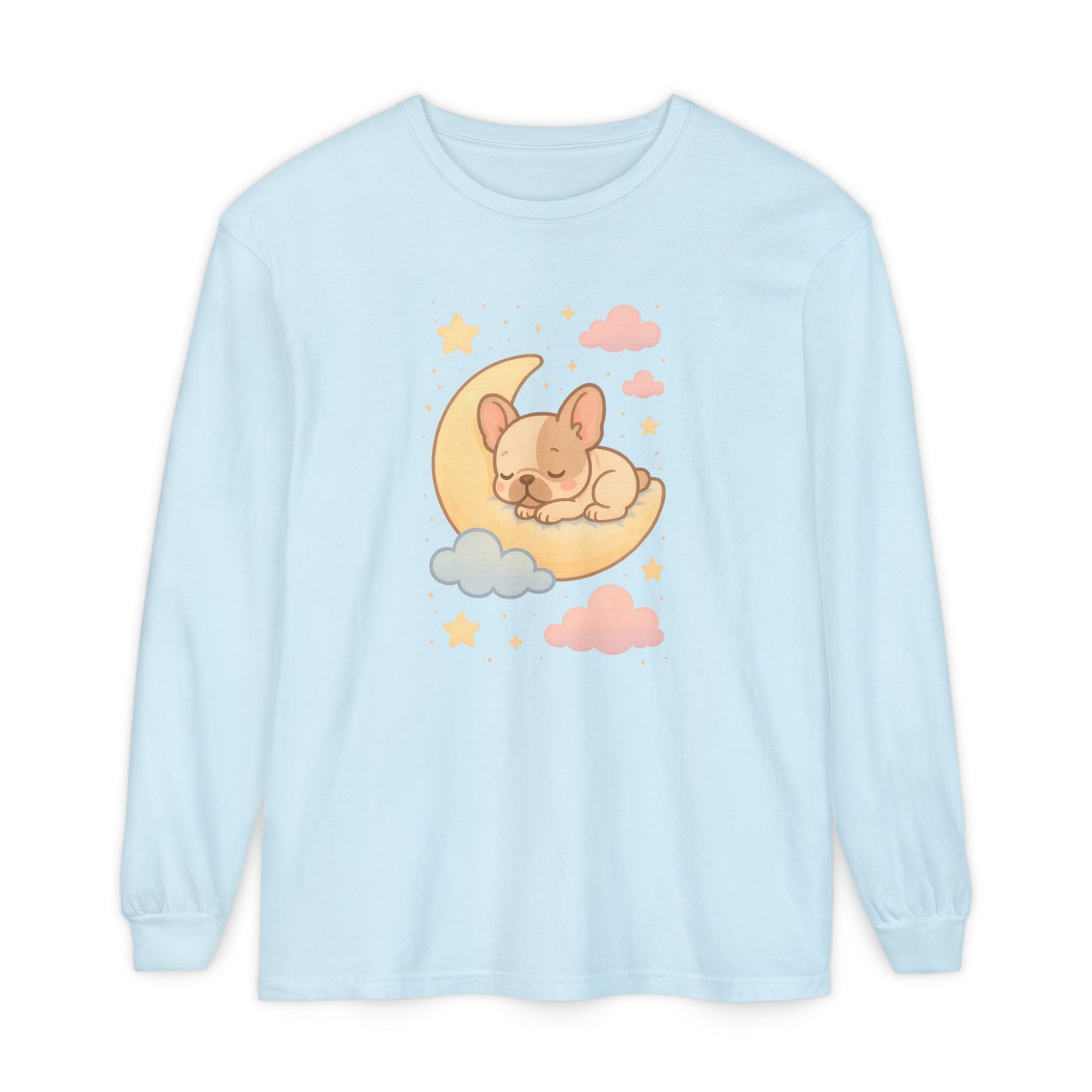 Cozy Dog-Themed Long Sleeve T-Shirt for Pet Lovers, Cute Sleepy Dog Shirt, Gift for Dog Moms, Relaxed Style Shirt, Perfect for Fall