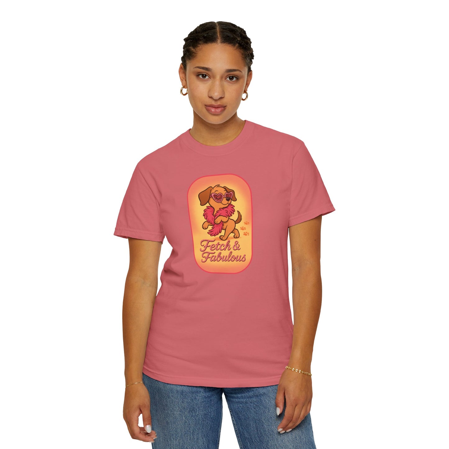 Fetch & Fabulous Dog Lover T-Shirt | Unisex Garment-Dyed Tee for Dog Owners, Pet Lovers, Birthday Gift, Casual Wear