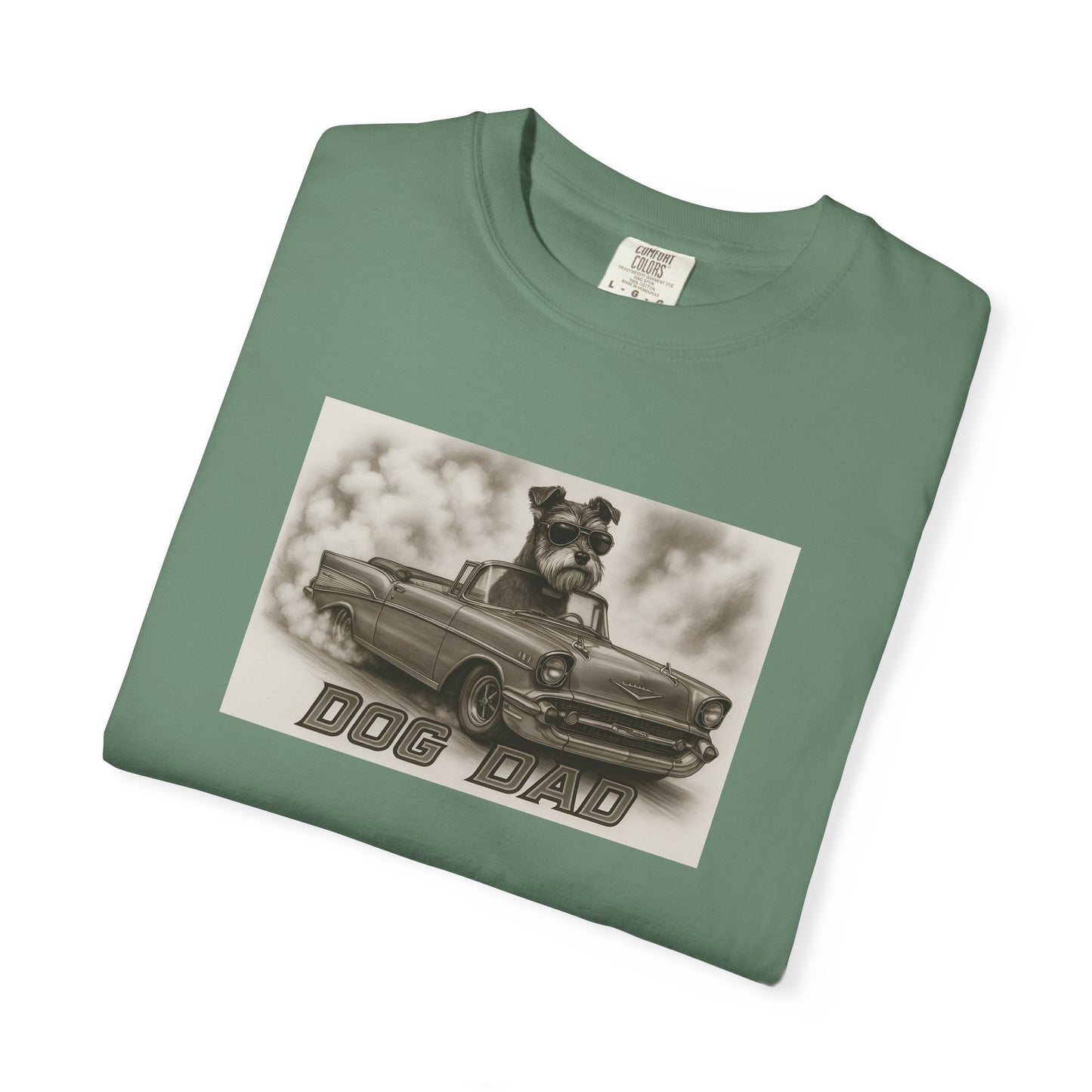 Dog Dad - Miniature Schnauzer - Cool Dogs in Cool Cars T-Shirt Collection | Funny Dog Lover Apparel for Men