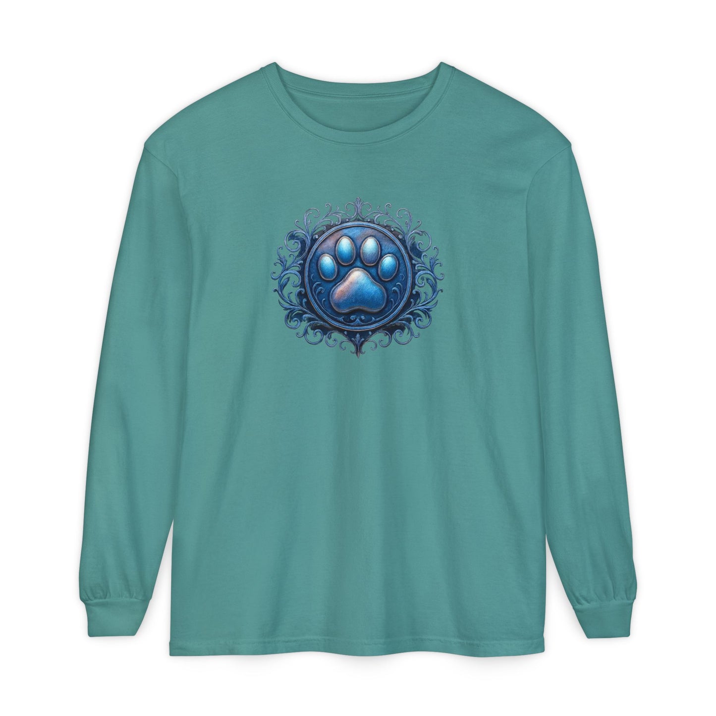 Paw Print Long Sleeve T-Shirt for Pet Lovers | Cozy Gift for Animal Enthusiasts, Casual Wear, Dog Mom Gift, Unique Pet Tee, Everyday Fashion