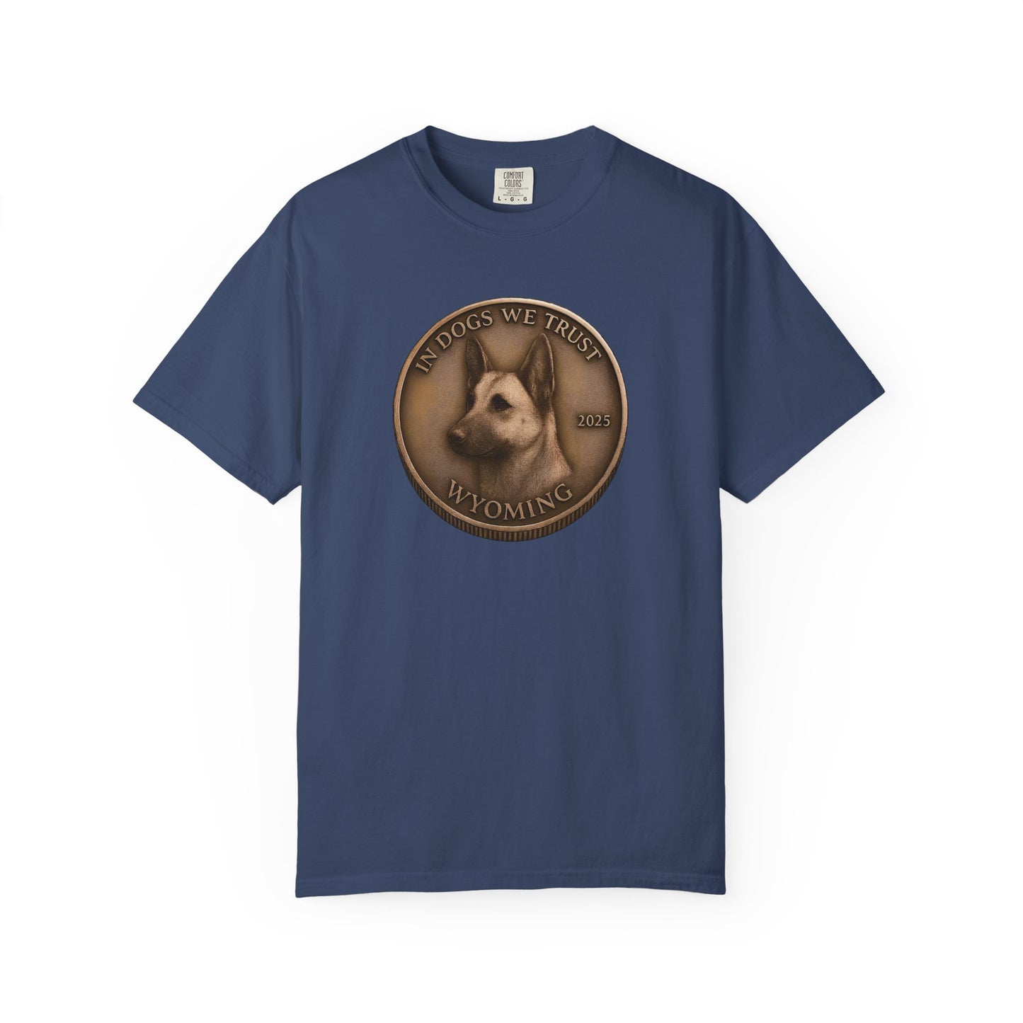 Wyoming State Coin T-Shirt Collection - Proud Dog Breed Illustrations