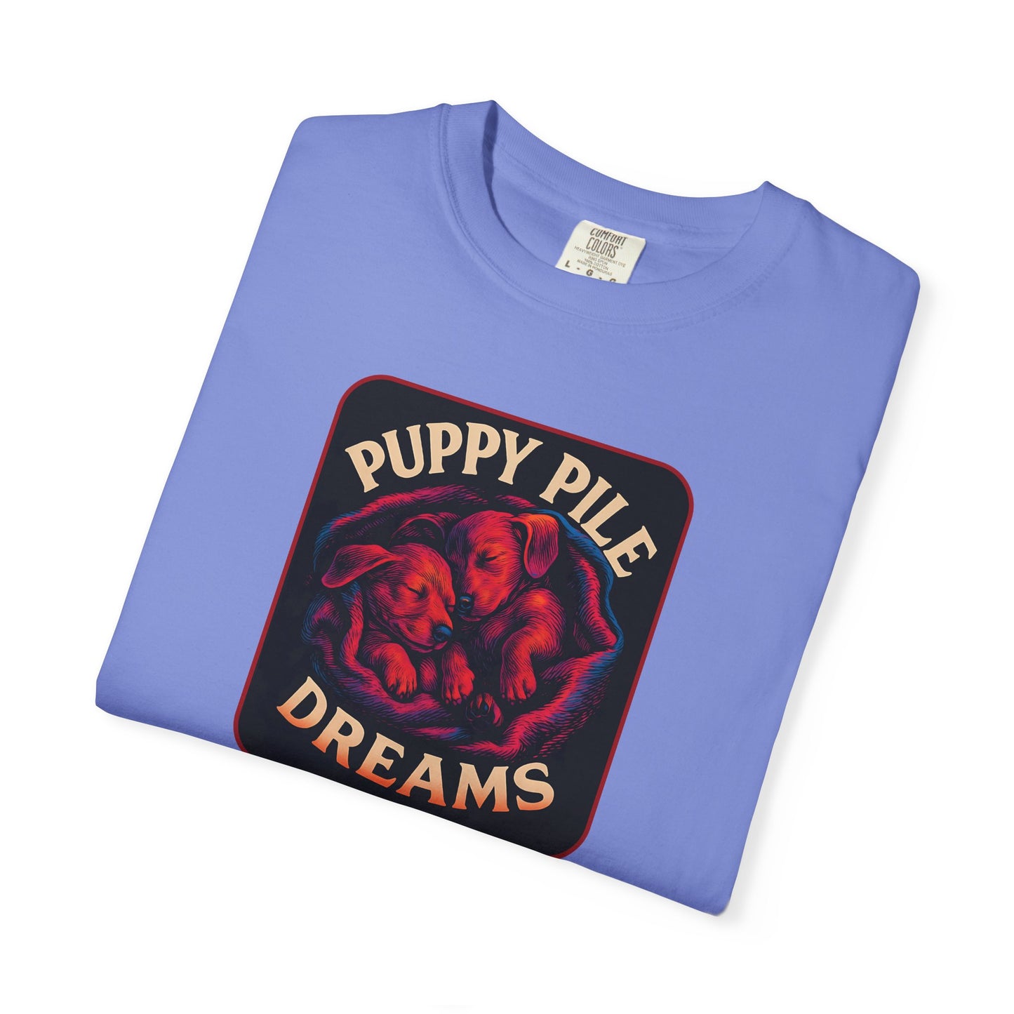 Puppy Pile Dreams T-Shirt, Unisex Tee, Dog Lover Gift, Casual Wear, Comfortable Cotton Shirt, Fun Animal Graphic Tee