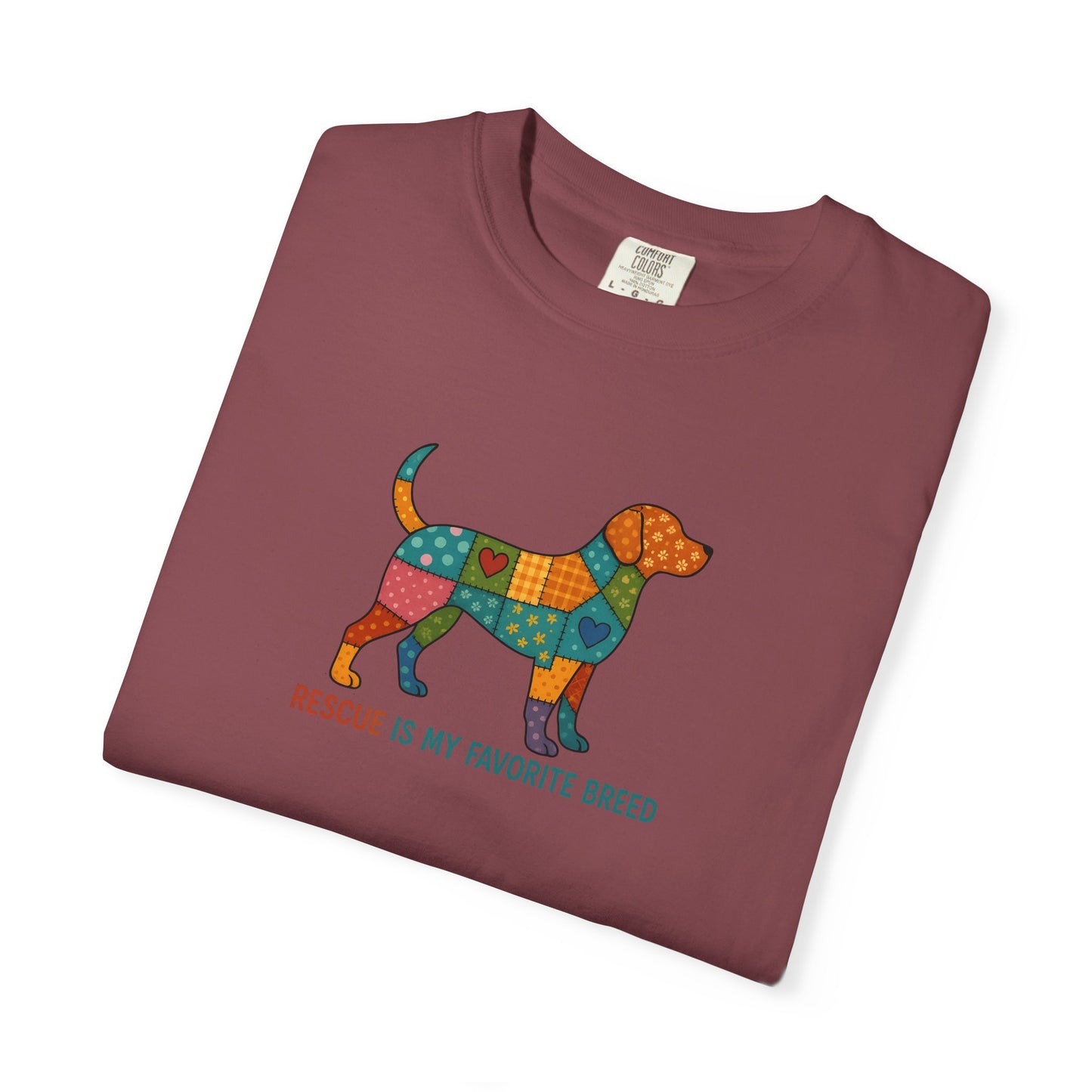 Colorful Dog Rescue T-Shirt, Gift for Dog Lovers, Adoption Awareness Tee, Casual Wear for Animal Lovers, Eco-Friendly Fashion