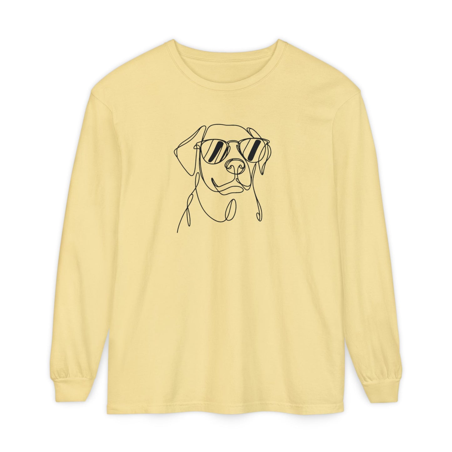 Cool Dog Long Sleeve T-Shirt | Unisex Garment-Dyed Tee