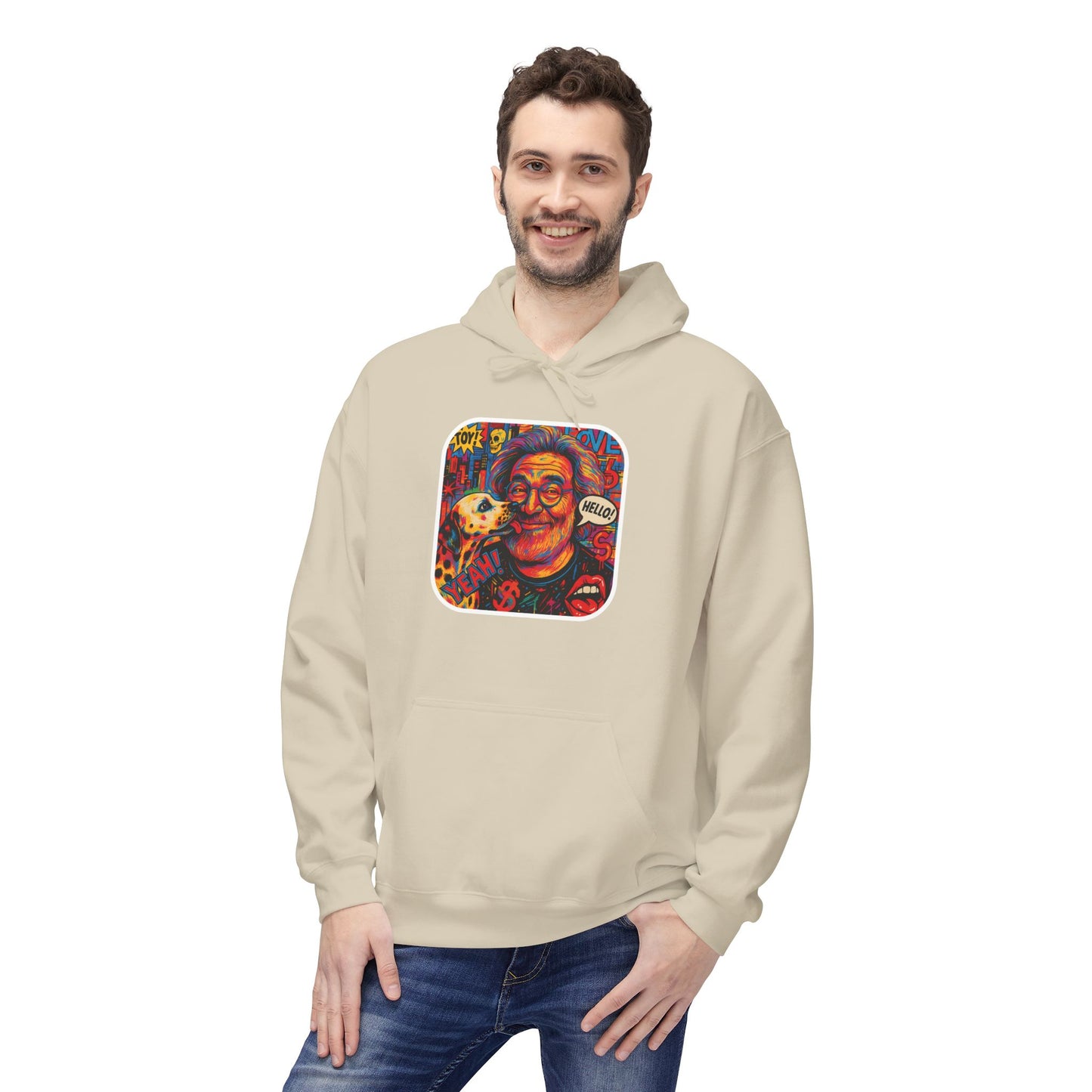 Hoodie - Jerry Garcia and a Dog Pop Art Poster Design