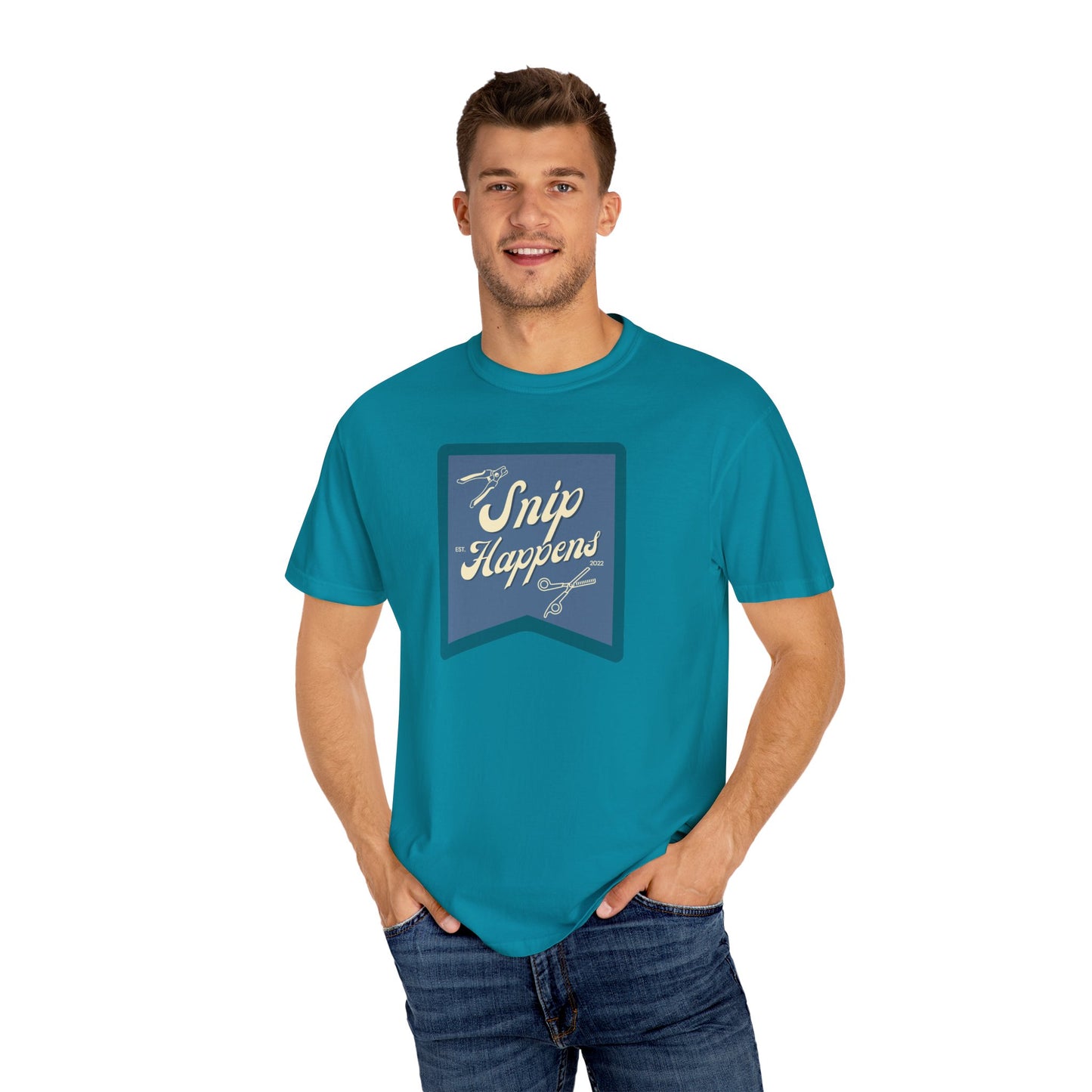 Snip Happens Unisex Garment-Dyed T-Shirt - Fun & Casual Apparel for Stitching Lovers