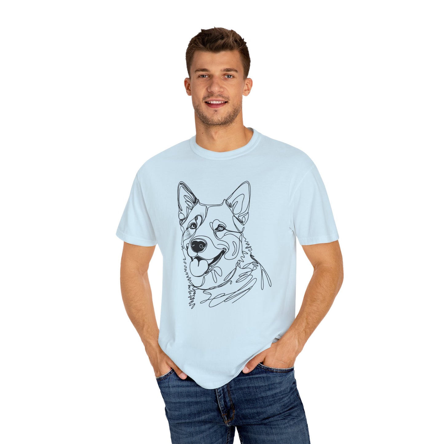 🖤 True Grit – Blue Heeler Line Art Tee