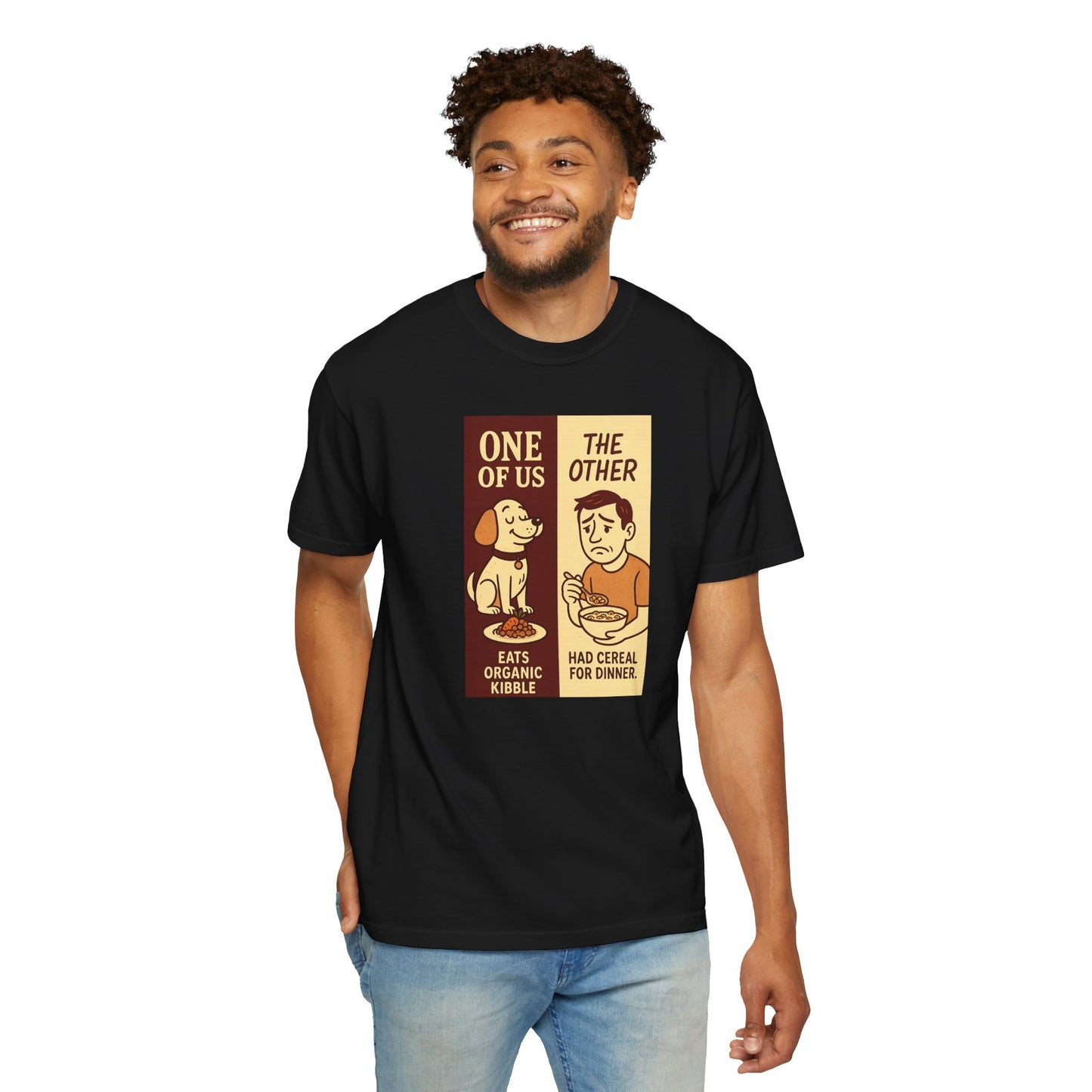 Organic Kibble T-Shirt, Funny Pet Lover Tee, Casual Unisex Apparel, Dog and Cat Humor, Gift for Animal Lovers