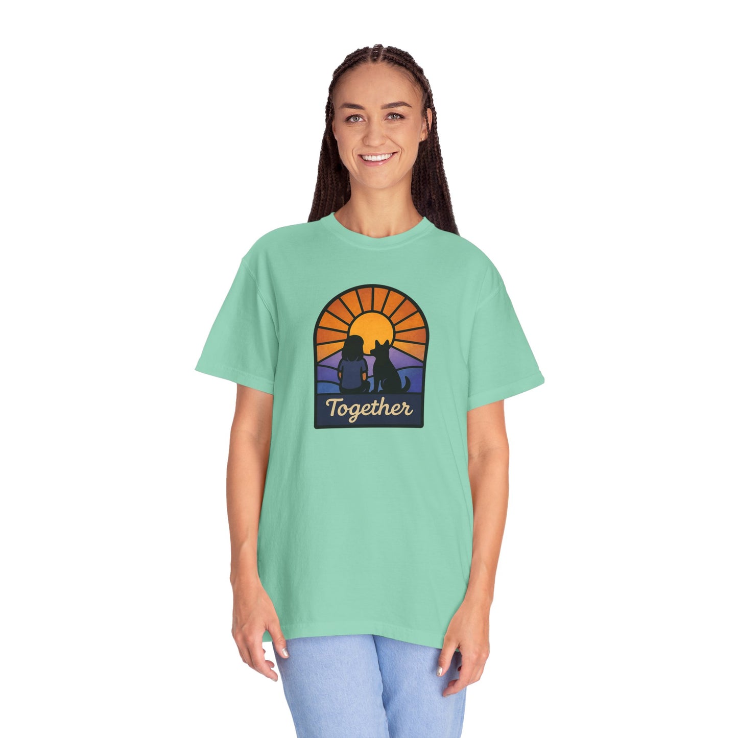 Together Sunset Graphic T-Shirt, Unisex Tee for Families, Casual Wear, Gift for Nature Lovers, Summer Vibe Apparel, Retro Style Shirt
