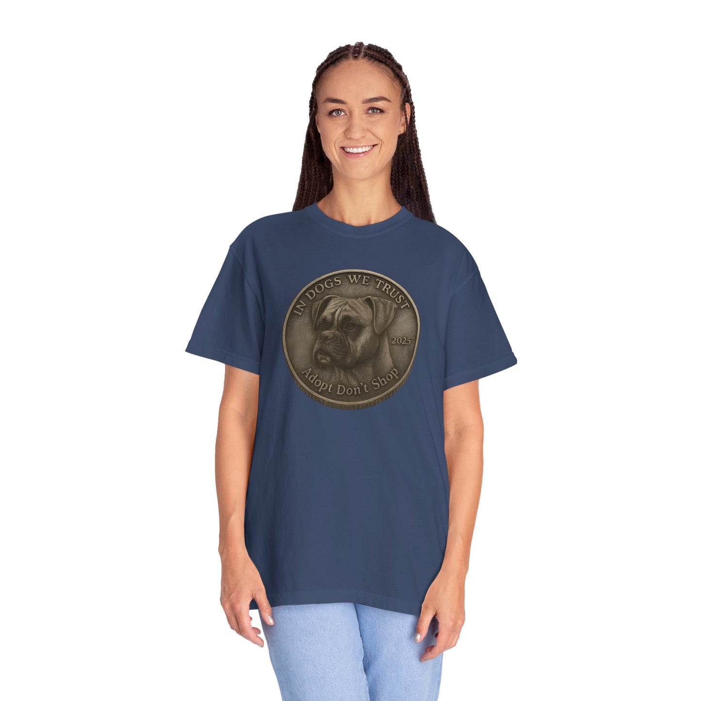 Adopt Don't Shop State Coin T-Shirt Collection - Proud Dog Breed Illustrations
