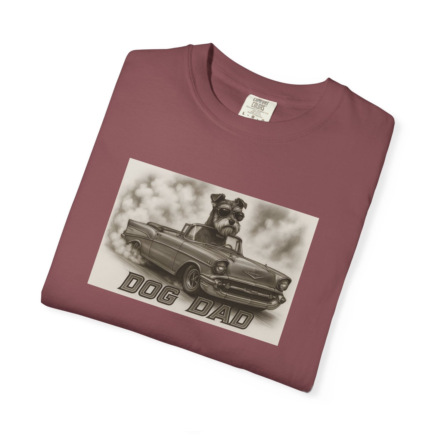 Dog Dad - Miniature Schnauzer - Cool Dogs in Cool Cars T-Shirt Collection | Funny Dog Lover Apparel for Men