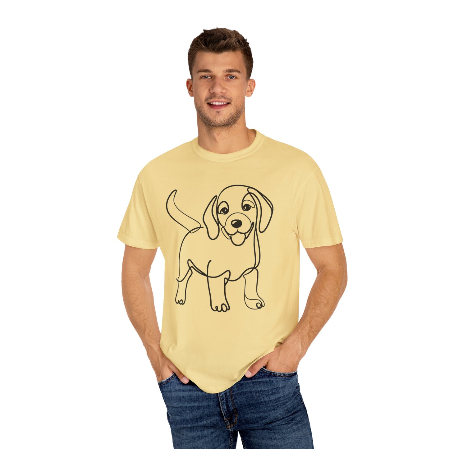 I๐ถ Nose First โ Minimalist Beagle Line Art Tee - Perfect for Dog Lovers