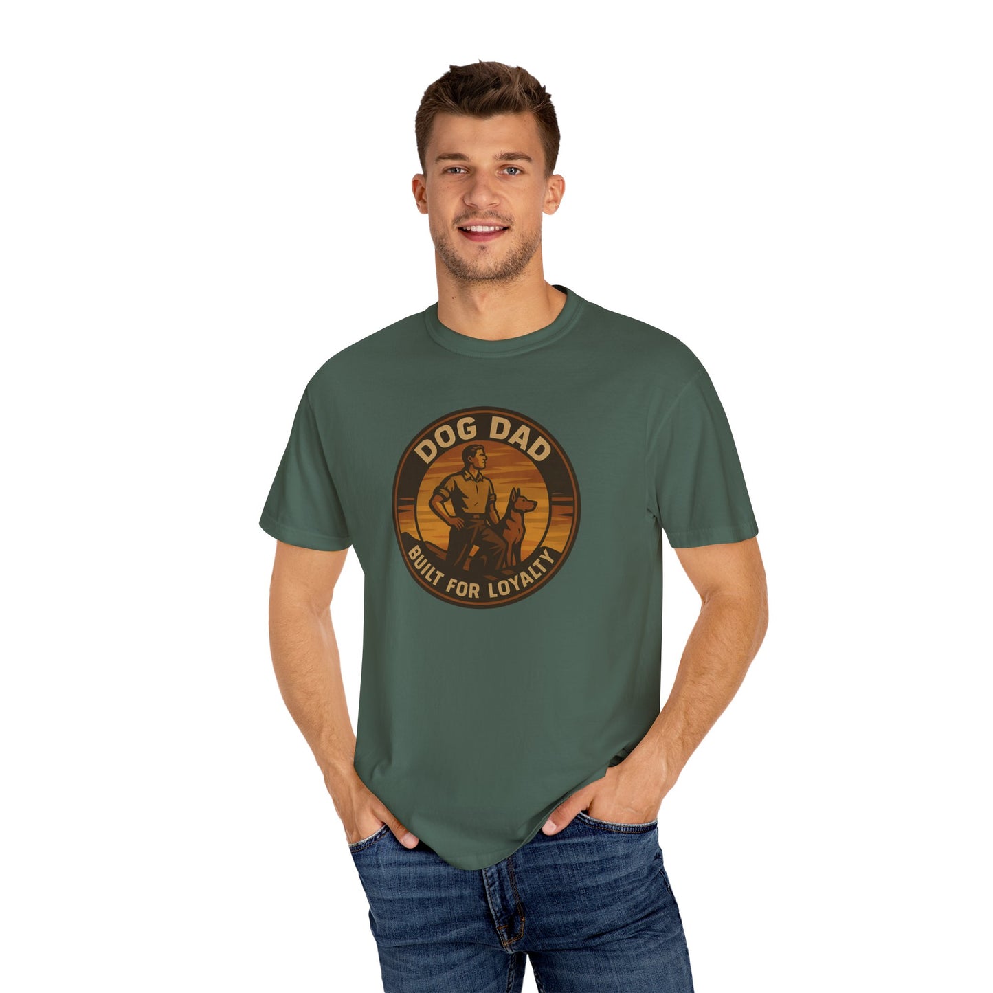 Dog Dad Garment-Dyed T-Shirt, Perfect for Pet Lovers, Gifts for Father's Day, Casual Wear, Outdoor Activities